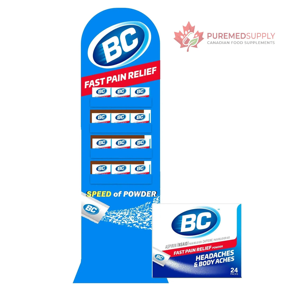 BC Powder Original Strength Pain Reliever, 24 Powder Sticks, 36 Units Display BC buy supplements canada
