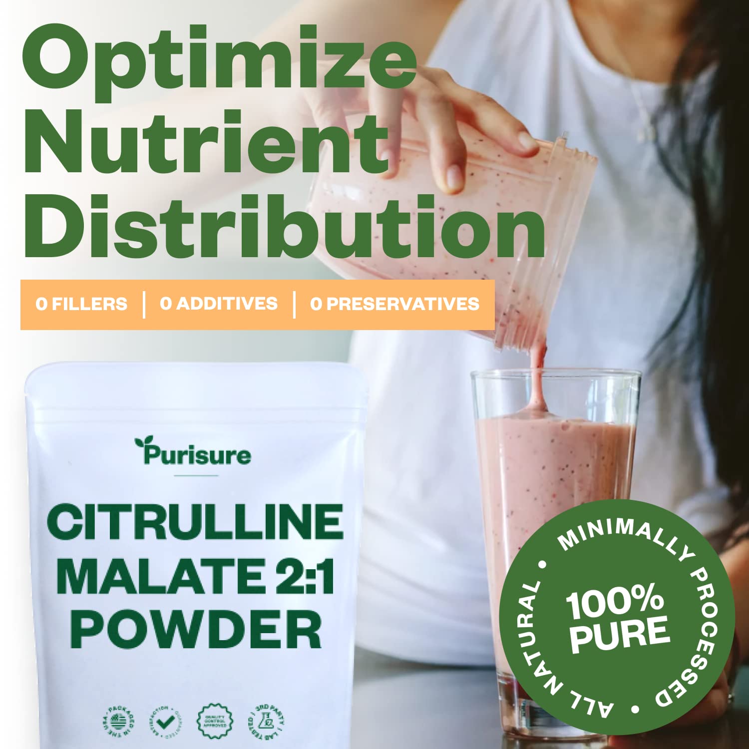 Purisure L-Ctrulline Powder 250g, Premium Citrulline 2:1 Malate Supplement for Strength Purisure buy supplements canada