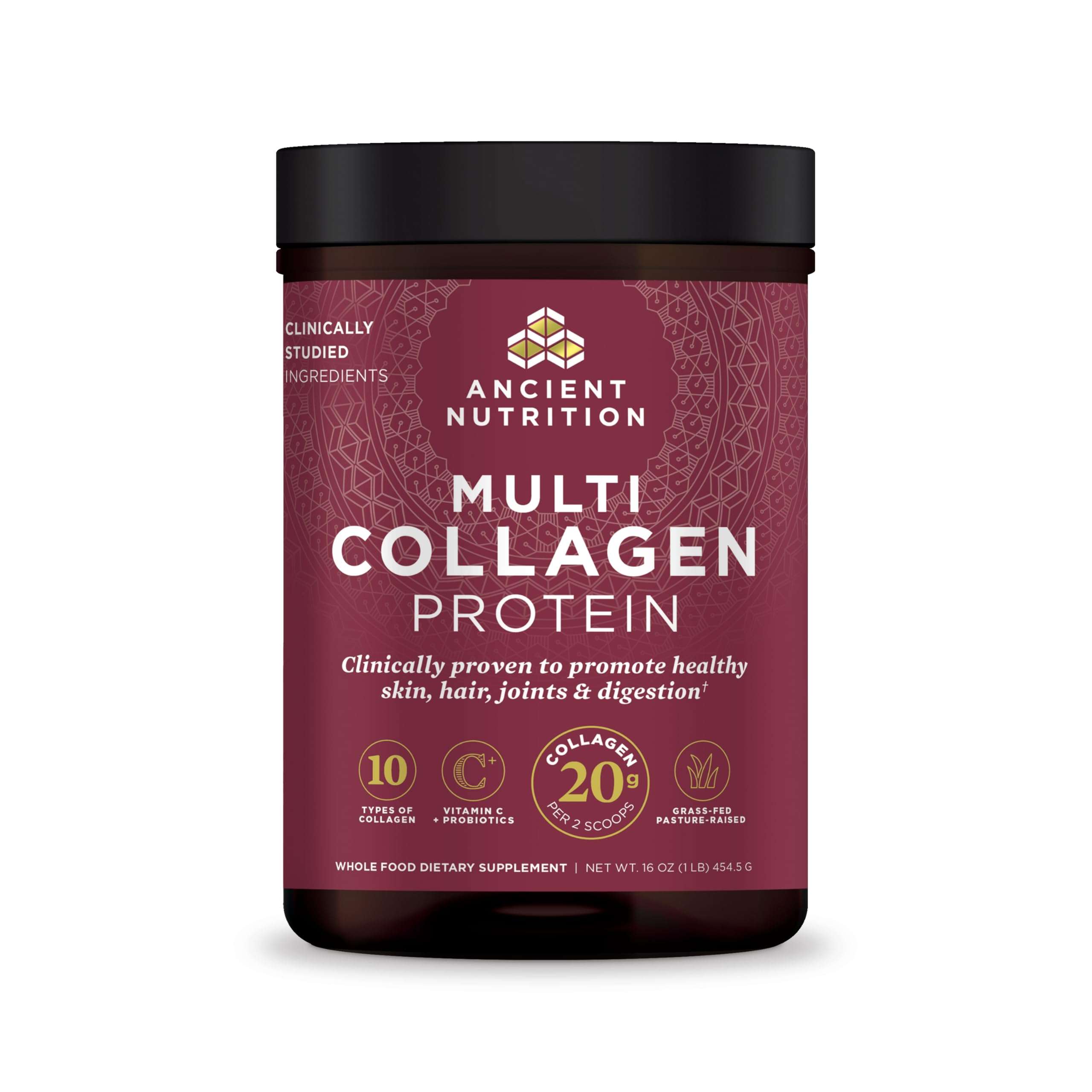 Ancient Nutrition Collagen Powder Protein with Probiotics, Unflavored Multi Collagen Protein with Vitamin C, 45 Servings, Hydrolyzed Collagen Peptides Supports Skin and Nails, Gut Health, 16oz Ancient Nutrition buy supplements canada