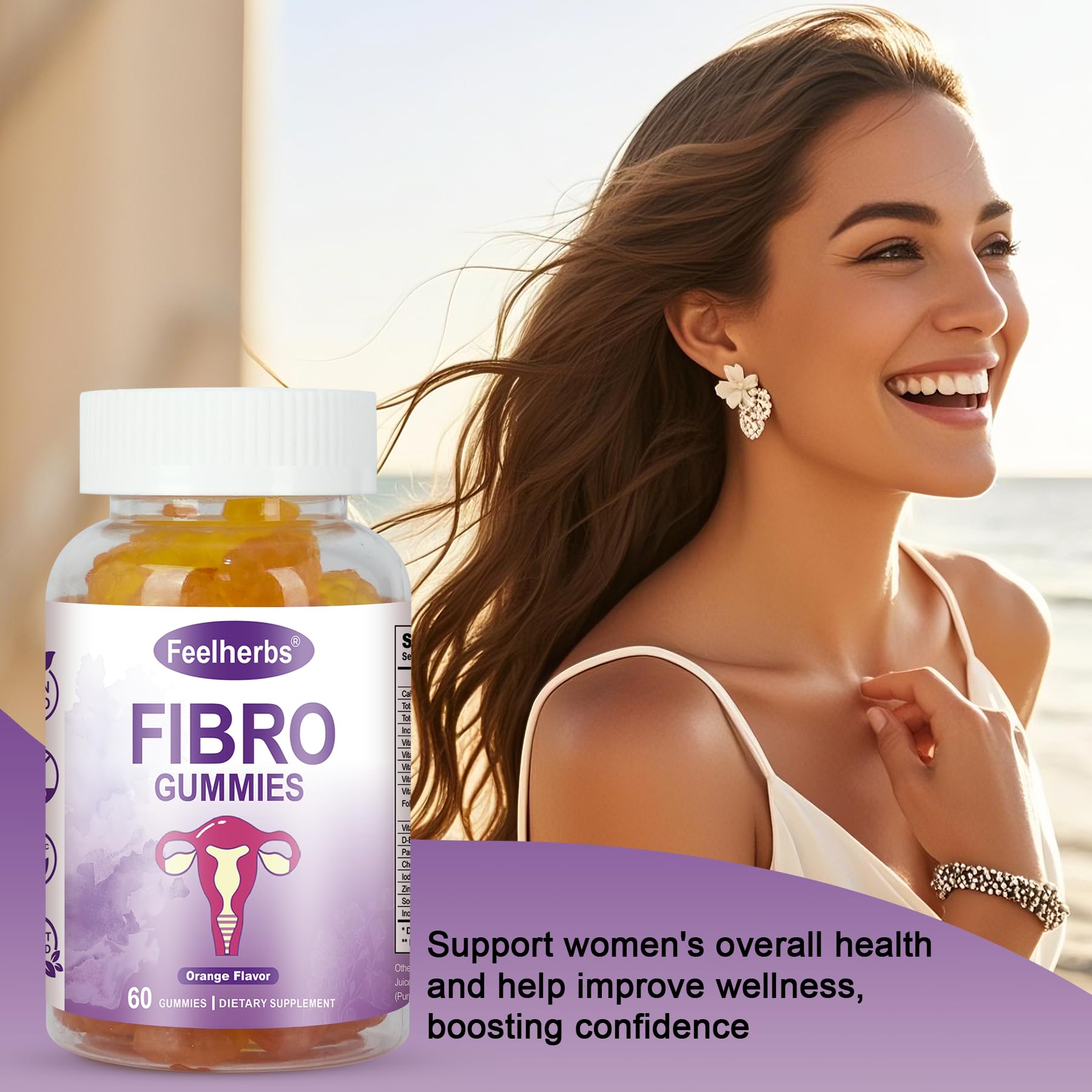 Feelherbs Fibro Gummies for Women, Pack of 2, Multivitamin Inositol Gummies with Inositol, Biotin, Vitamins A, C, D3, E, B6, B12, 60 Gummies Per Bottle Feelherbs buy supplements canada