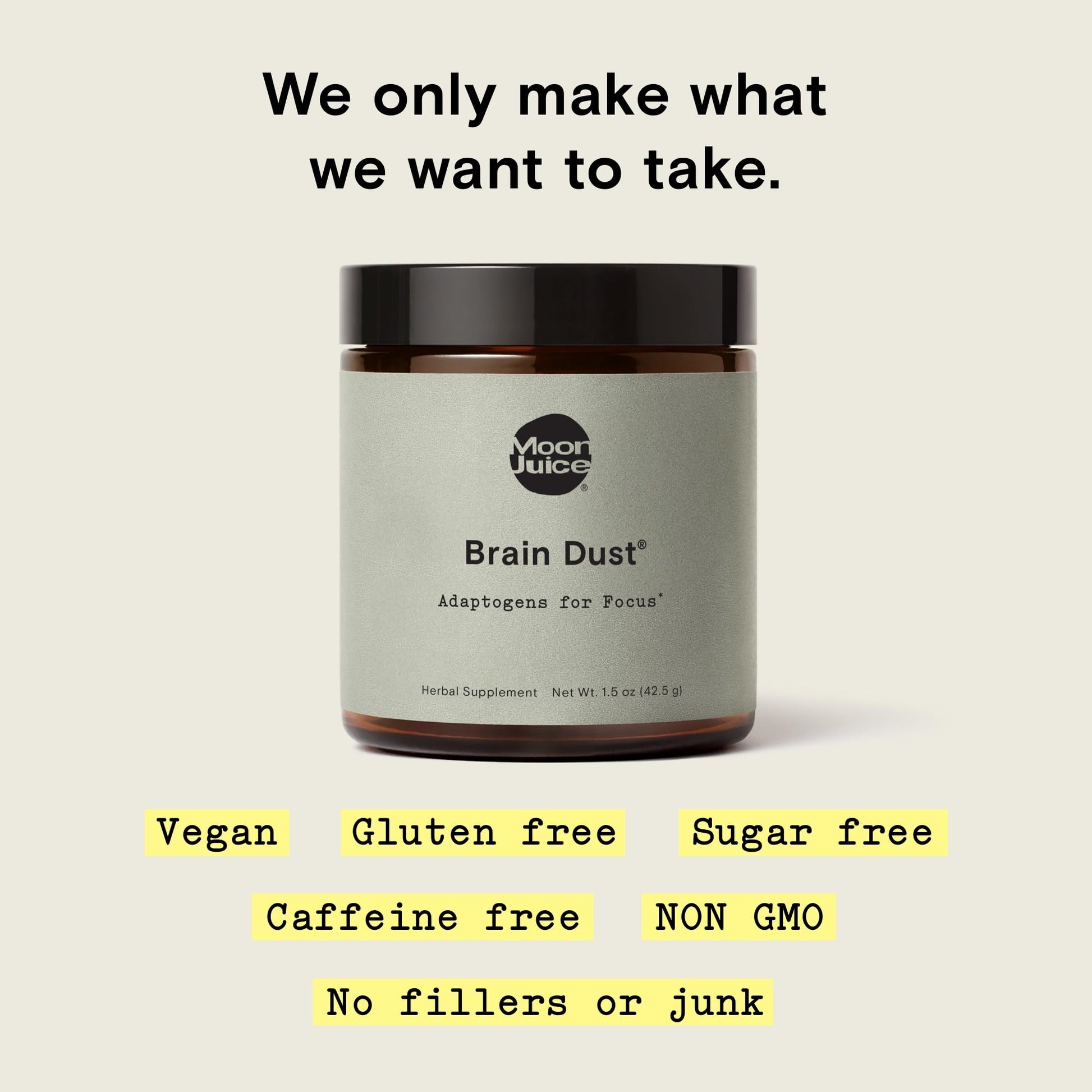 Moon Juice Brain Dust - Adaptogenic Mushroom Supplement for Memory & Focus - Lion’s Mane, Ginkgo Biloba & Ashwagandha - Caffeine-Free, Vegan Brain Supplement - 1.5 oz Moon Juice buy supplements canada
