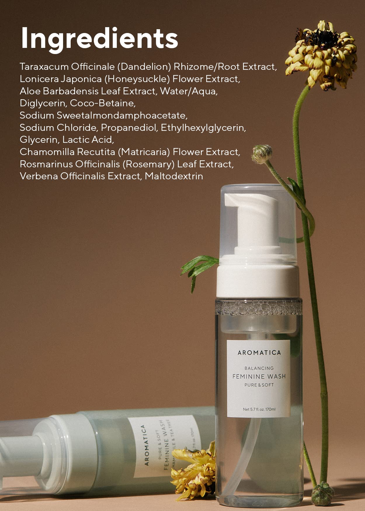 AROMATICA Pure and Soft Feminine Foaming Wash | Vegan, pH-Balanced, Natural Ingredients AROMATICA buy supplements canada