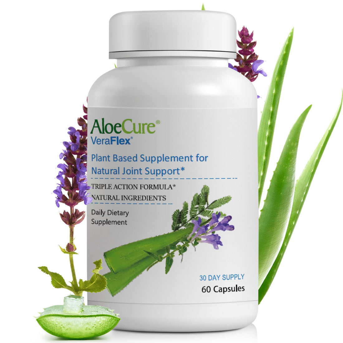 AloeCure VeraFlex Natural Joint Health, 60 Capsules, Clinically Tested Natural Plant-Based Formula to Support Comfort, Mobility and Flexibility - Featuring Organic Aloe Vera AloeCure buy supplements canada