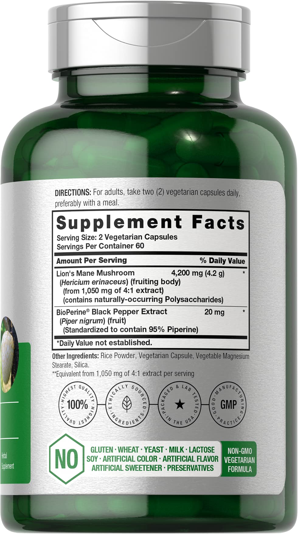 Horbäach Lions Mane Mushroom Extract | 4200mg | 120 Capsules | Vegetarian Horbäach buy supplements canada