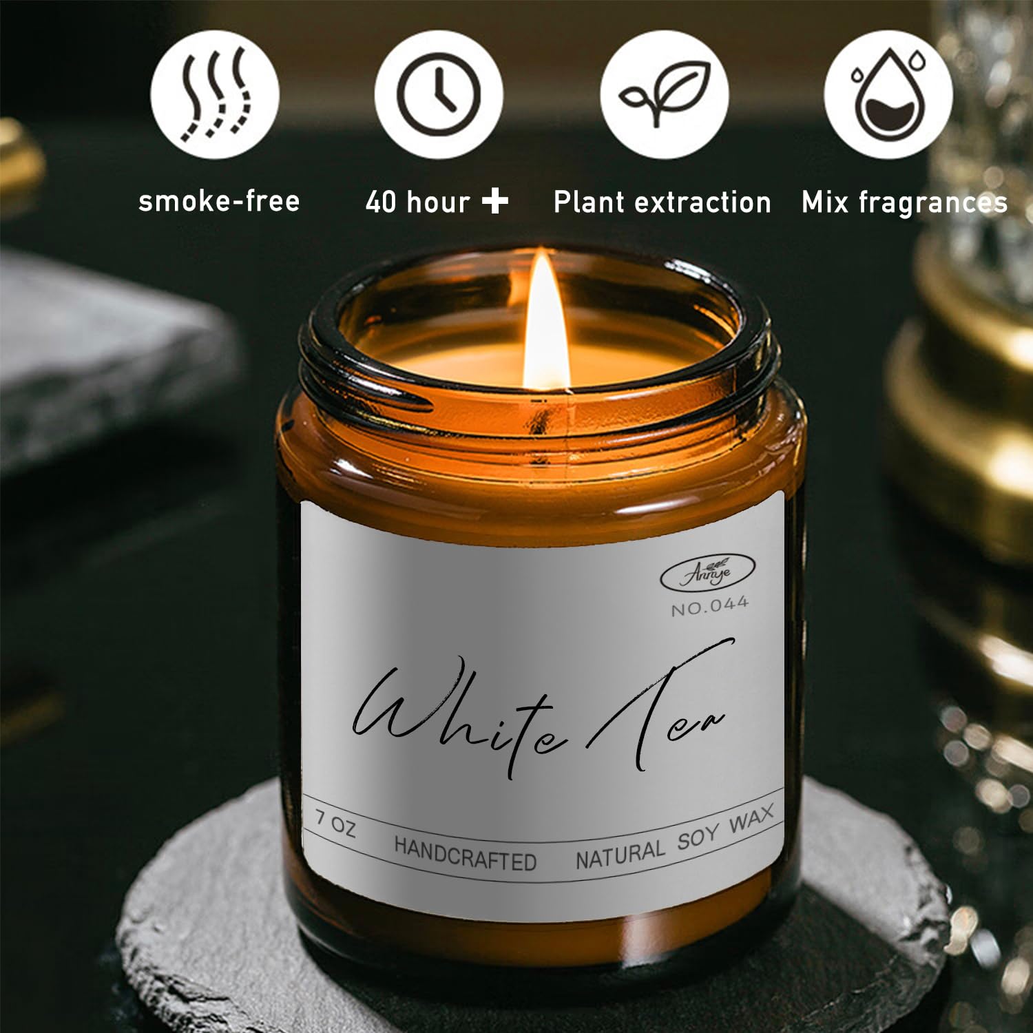 Annye White Tea Scented Candles, Organic Soy Candle for Home Scented, Hand-Poured Jar Candle Annye buy supplements canada