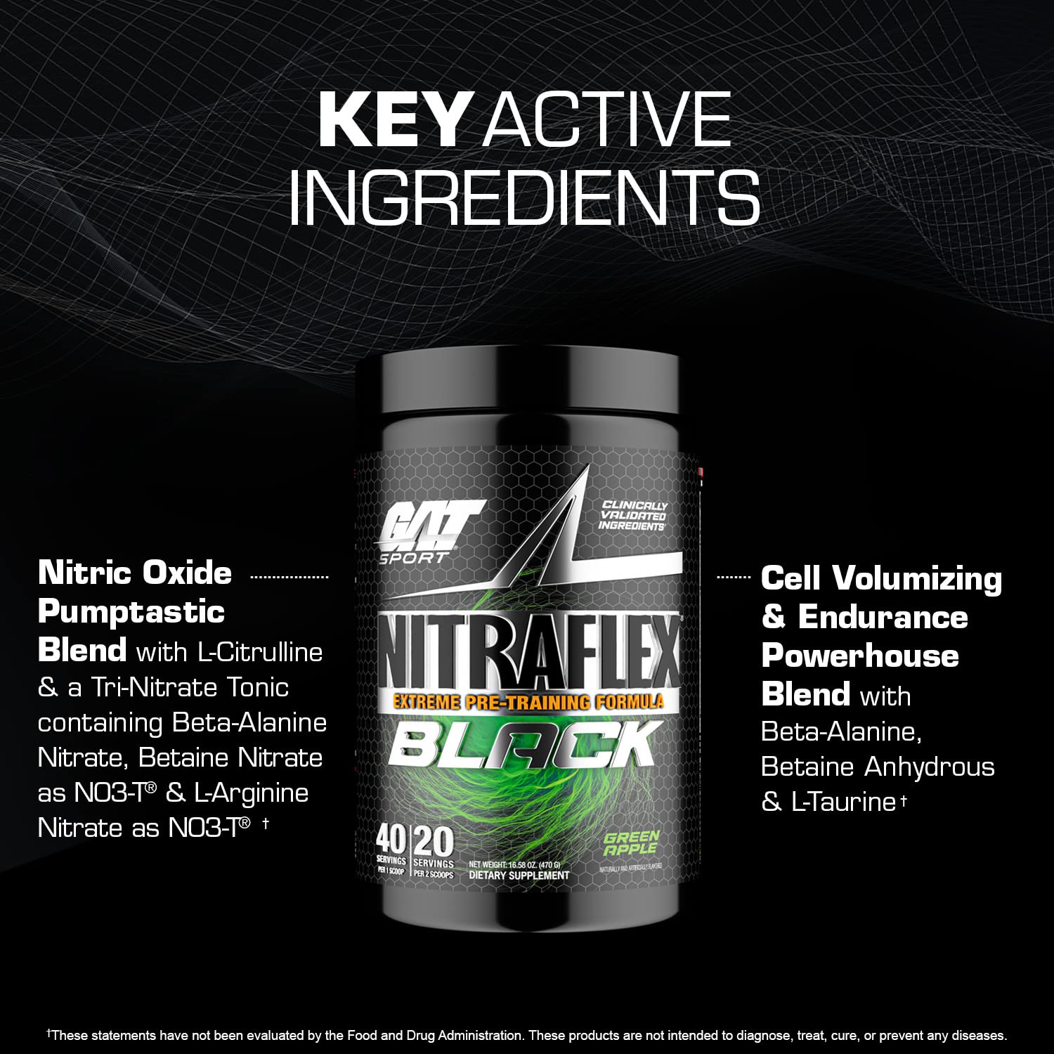 GAT SPORT Nitraflex Black Pre-Workout Powder, Extreme Pre-Training Formula for Men GAT SPORT buy supplements canada