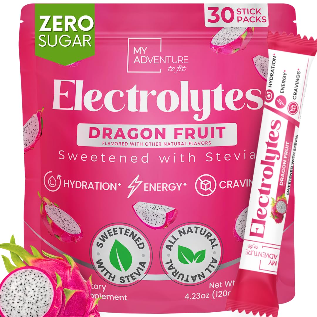 Zero Sugar Dragon Fruit Electrolytes Sticks - Refreshing Hydration - Caffeine Free Energy with Natural Ingredients - Vegan, Keto & Paleo My Adventure to Fit buy supplements canada