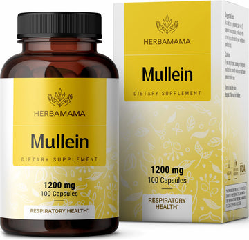 HERBAMAMA Mullein Leaf Capsules Respiratory Health - Organic Mullein Leaf Extract HERBAMAMA buy supplements canada