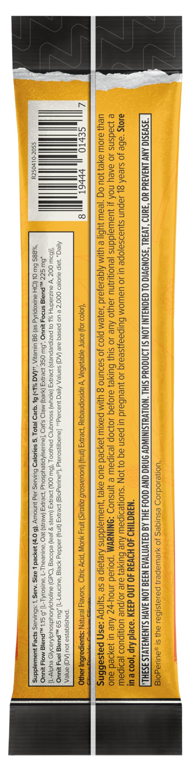 ONNIT Alpha Brain Instant Cognitive Support Drink Mix, Nootropic Supplement for Focus, Memory and Clarity, Peach Flavor, 0.13 oz Packets, 30 Count ONNIT buy supplements canada