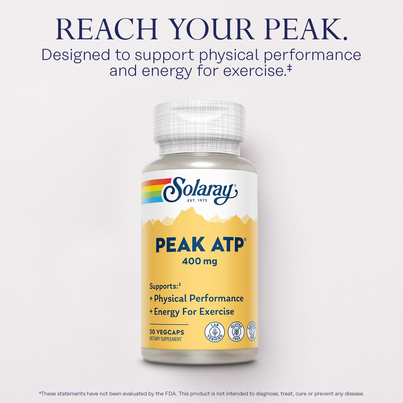 SOLARAY Peak ATP 400 mg - Physical Performance and Exercise Energy Supplements - Stim Free Pre Workout Pills - No Caffeine or Gluten - Lab Verified - 60-Day Guarantee - 30 Servings, 30 VegCaps SOLARAY buy supplements canada