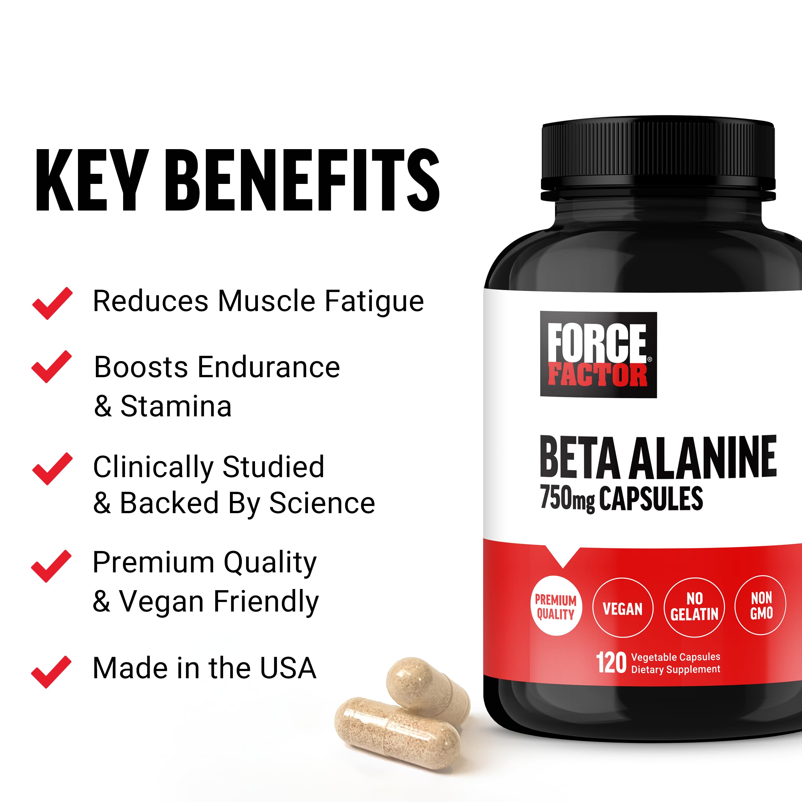 FORCE FACTOR Beta Alanine Capsules, Beta-Alanine Endurance Supplement to Boost Force Factor buy supplements canada