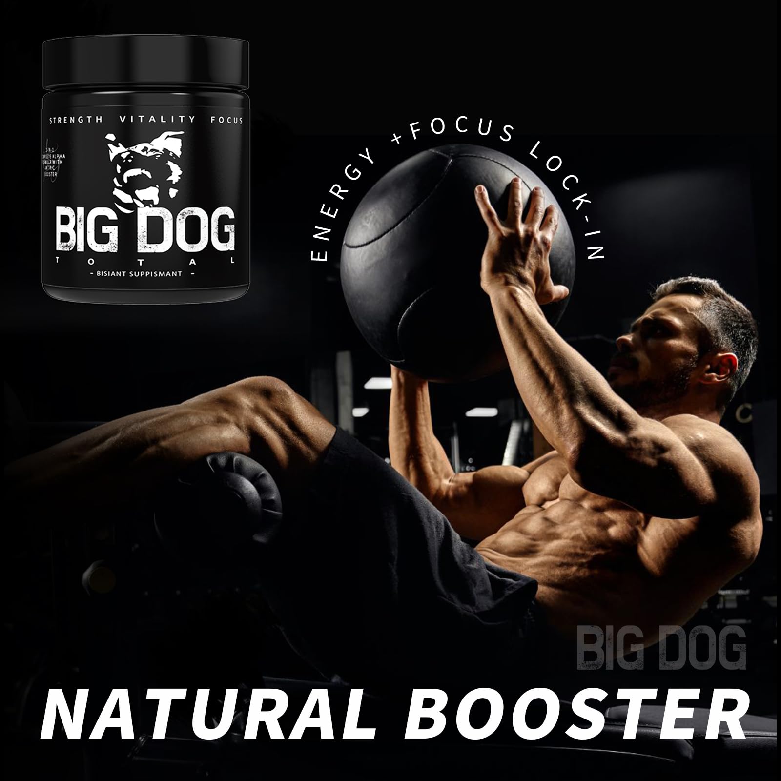 Big Dog Total Male 3-in-1 Total Alpha Blend Men’s Must-Have, Non-GMO - Natural Energy & Endurance Support, 60 Count (Big Dog Total - 1Pcs) FMRFMR buy supplements canada