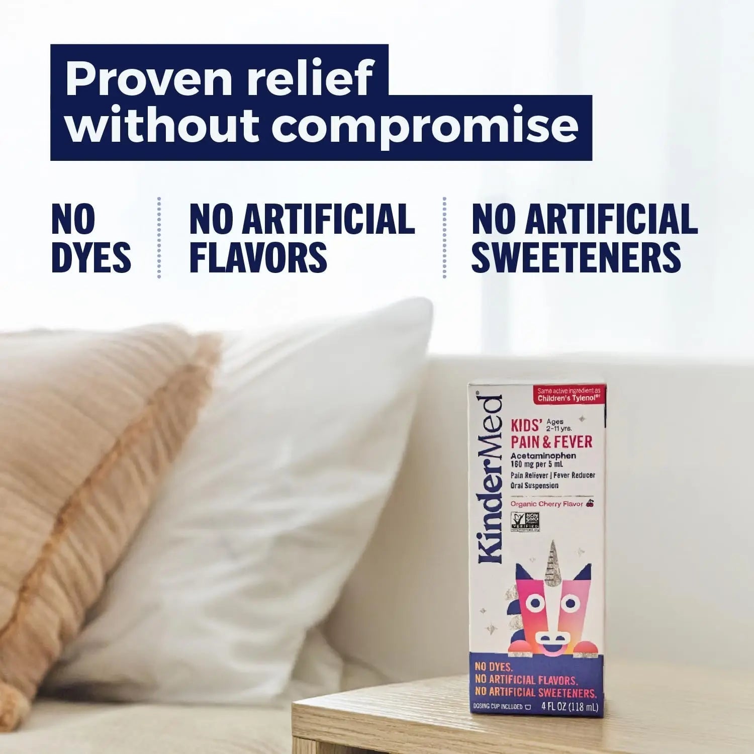 KinderMed Kids' Pain & Fever Medicine, for Ages 2-11 Years, No Dyes, No Artificial Flavors, No Artificial Sweeteners, Vegan, Non-GMO, Gluten Free, Organic Cherry Flavor, Two Pack, 2 x 4 fl. oz KinderMed buy supplements canada