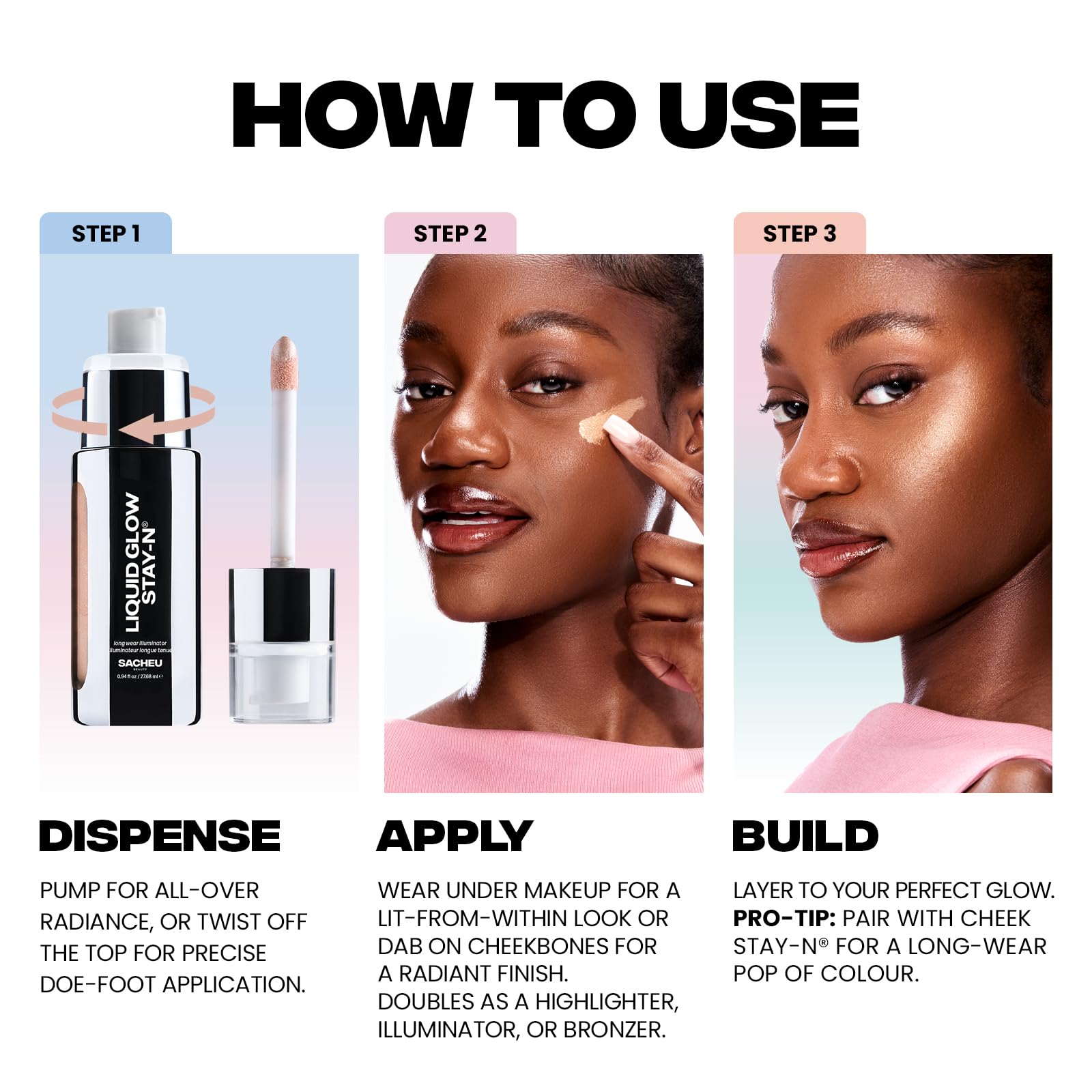 Sacheu Liquid Glow STAY-N Liquid Highlighter & Illuminator Makeup — 30ml Long Lasting Luminous Glow Lightweight Dewy Finish, Glow Getter Sacheu buy supplements canada