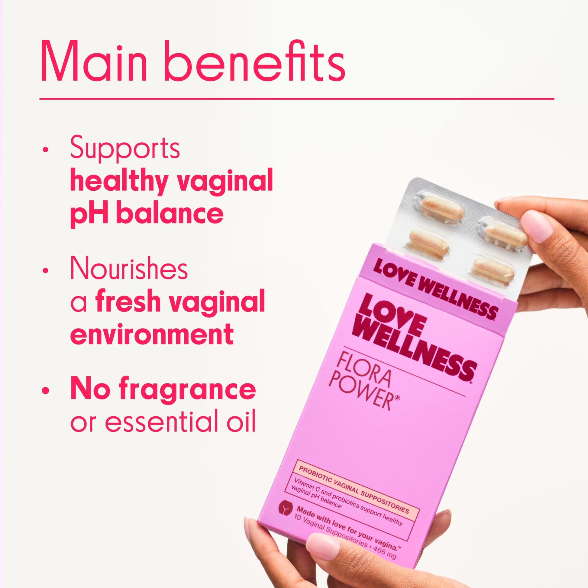 Love Wellness Flora Power | Vaginal Probiotic Suppositories with Vitamin C | Supports pH Balance & Vaginal Health | Fragrance-Free, Non-GMO & Paraben-Free | 10 Count Love Wellness buy supplements canada