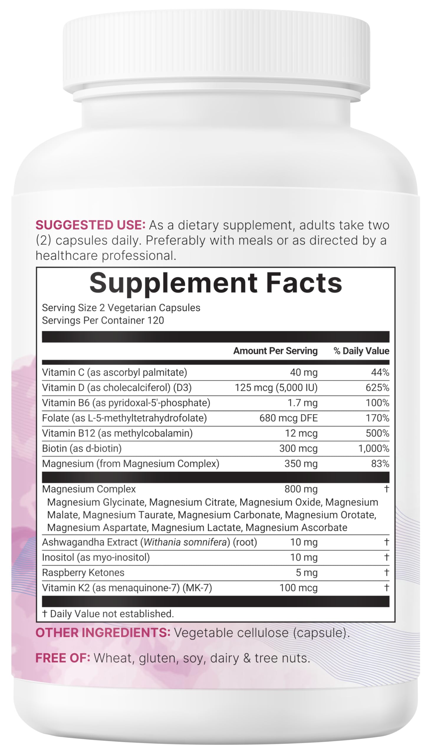 Magnesium Complex for Women, 240 Vegetarian Capsules | 20-in-1 Formula - Magnesium Blend with Vitamin D3, K2 Micro Ingredients buy supplements canada