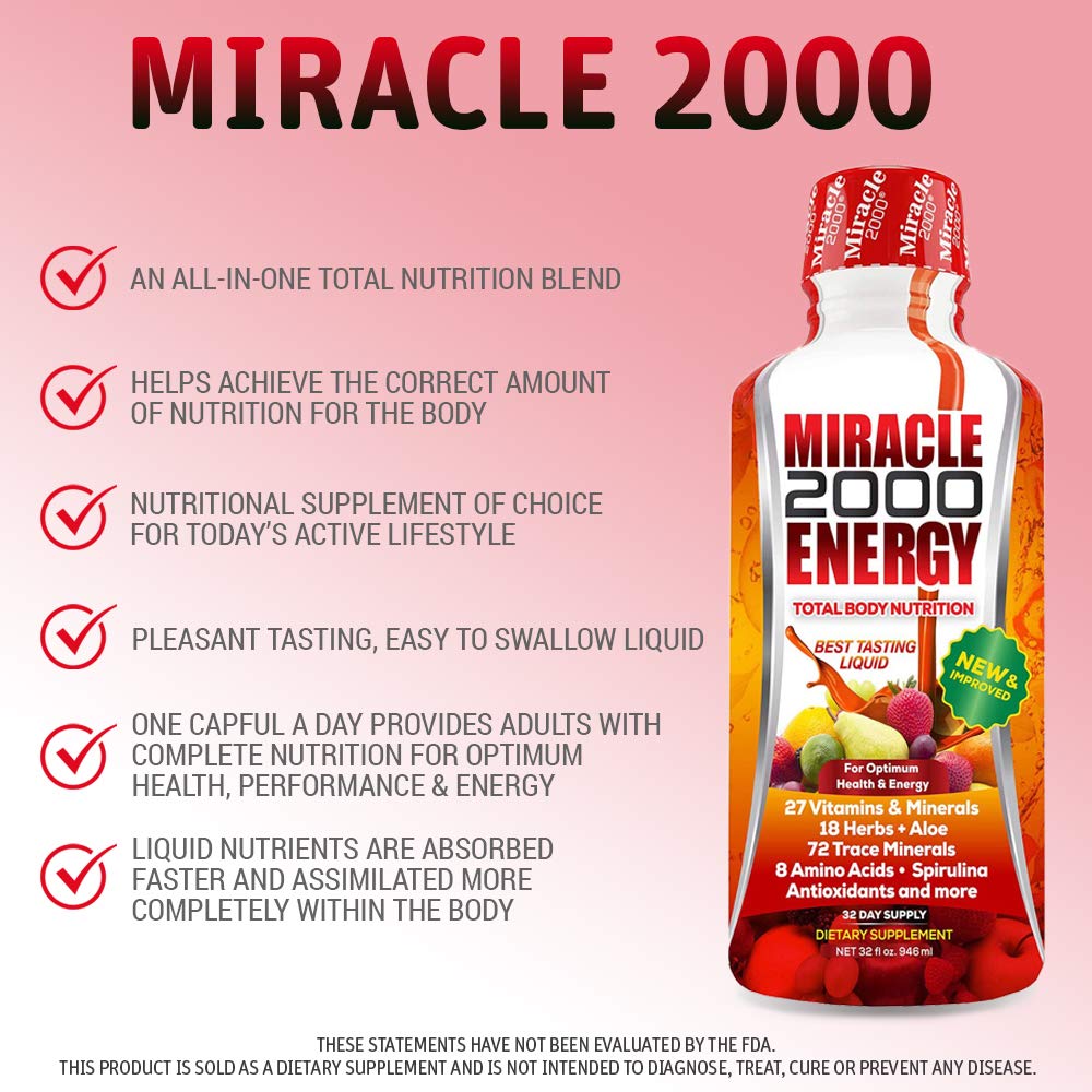 Century Systems - Miracle 2000, Complete Liquid Multivitamin and Mineral Supplement with Amino Acids and Antioxidants, 32 Ounces Century Systems buy supplements canada