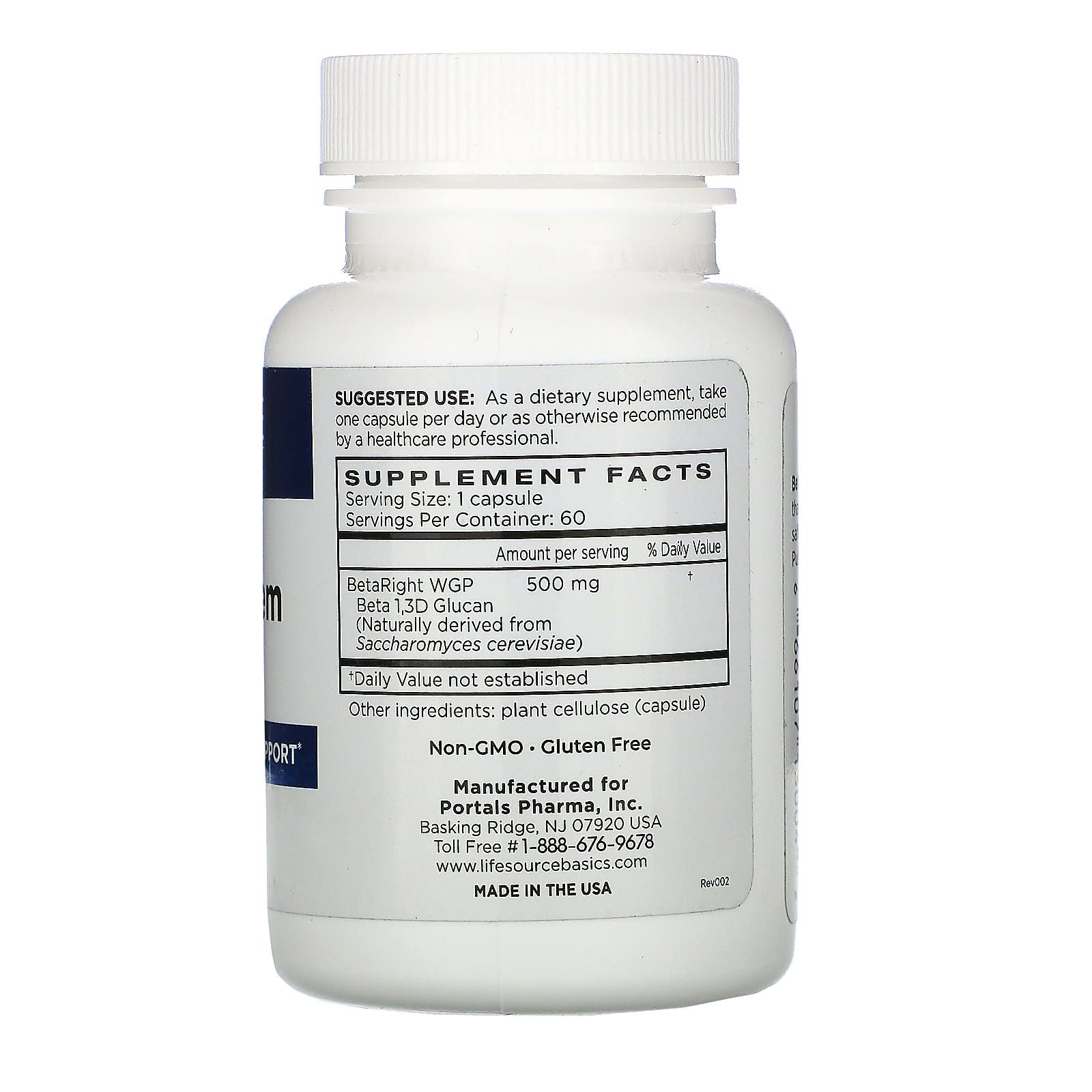 Life Source Basics Immune System Support Activator - High Purity Beta 1,3/1,6 Glucan - Immunity and Vitamin Supplement Non-GMO & Vegan Friendly for Men & Women, Gluten-Free 500 mg - 60 Capsules L LIFE SOURCE BASICS buy supplements canada
