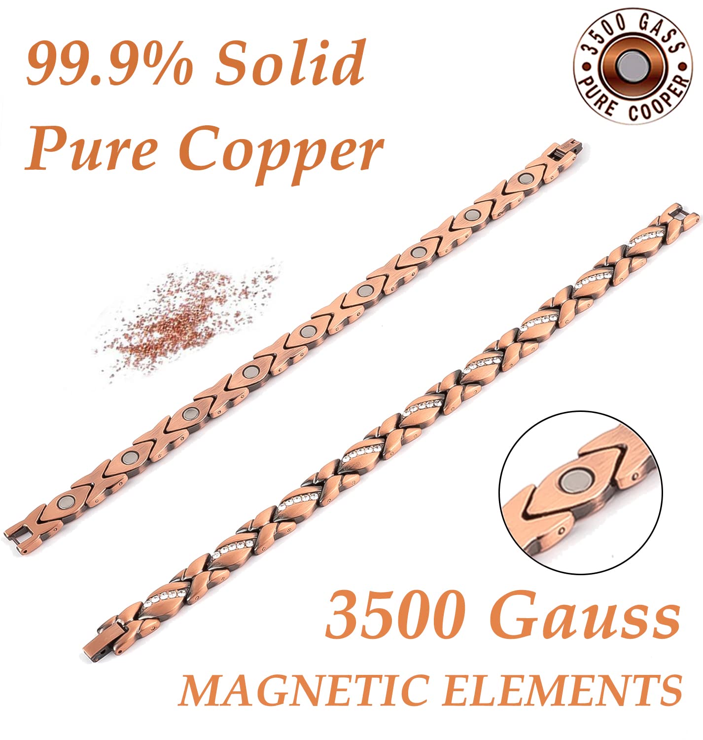 Vicmag Copper Bracelet for Women 99.9% Solid Pure Copper Valentine's Day Gift for Her with Adjustment Tool Vicmag buy supplements canada