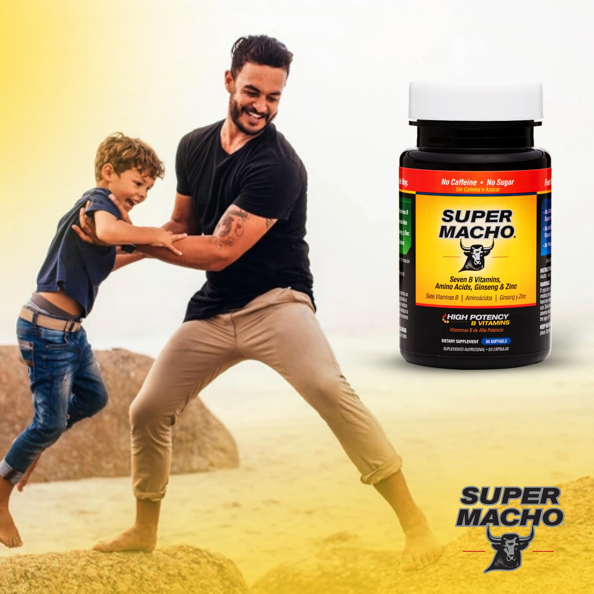 Super Macho, High Potency B Vitamins and Amino Acids, Fuel for Today's Active Men, No Caffeine, No Sugar, Dietary Supplement, Made in USA,50 Softgels Super Macho buy supplements canada