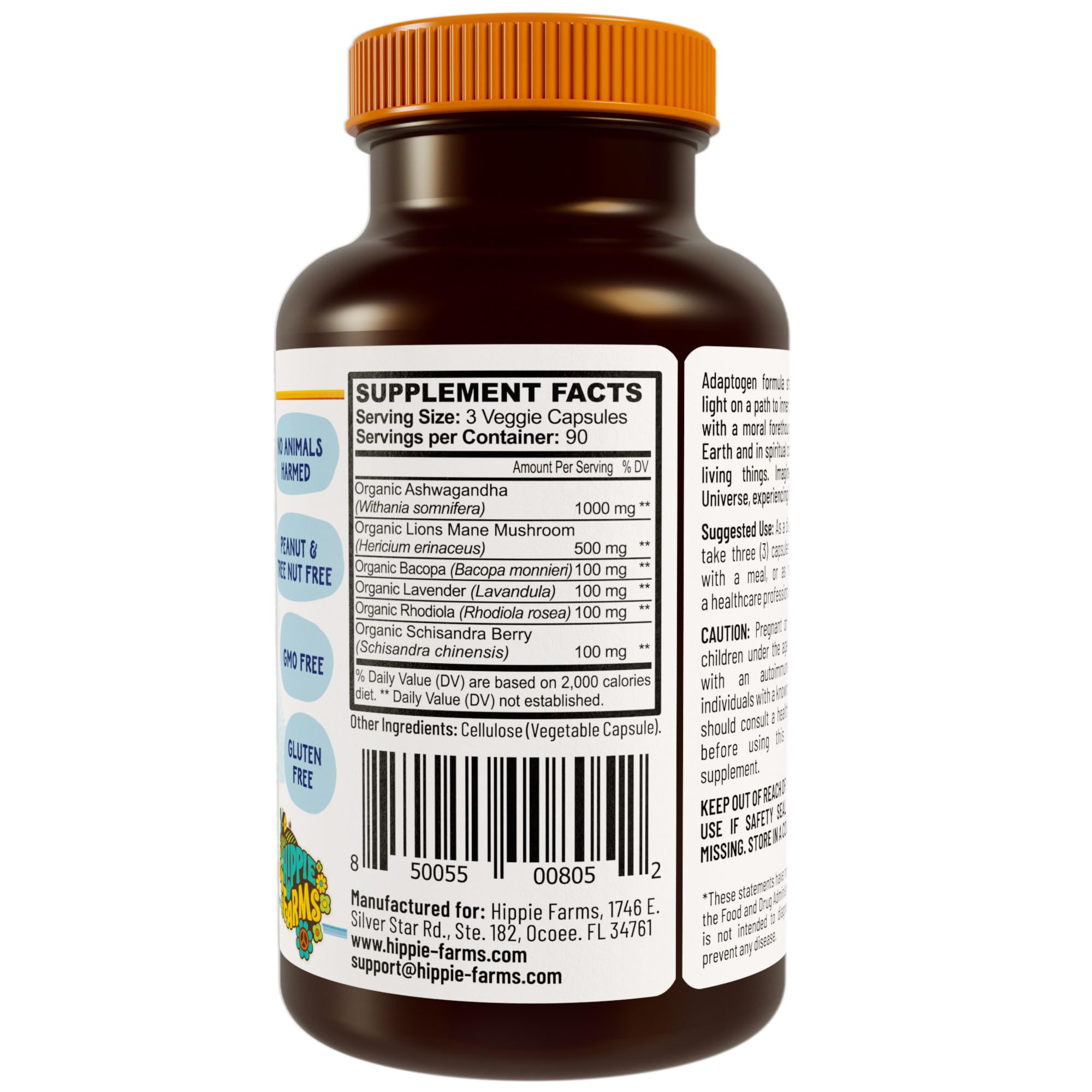 Hippie Farms Stress, Mood, Energy Support - Ashwagandha Root, Lion's Mane & More - Good Vibrations Blend Hippie Farms buy supplements canada