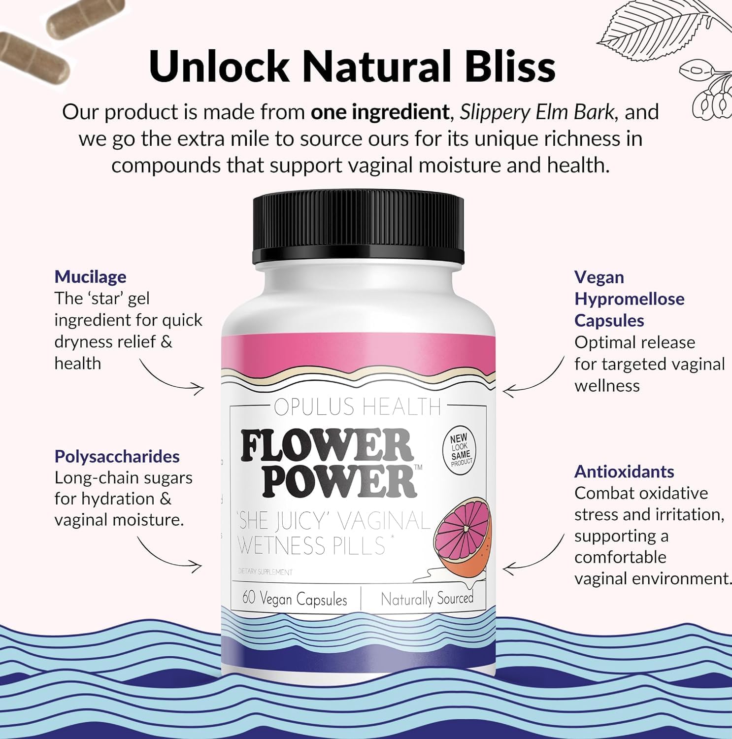 Flower Power ‘She Juicy’ Supplement for Vaginal Health | Slippery Elm Bark | Feminine Flower Power buy supplements canada