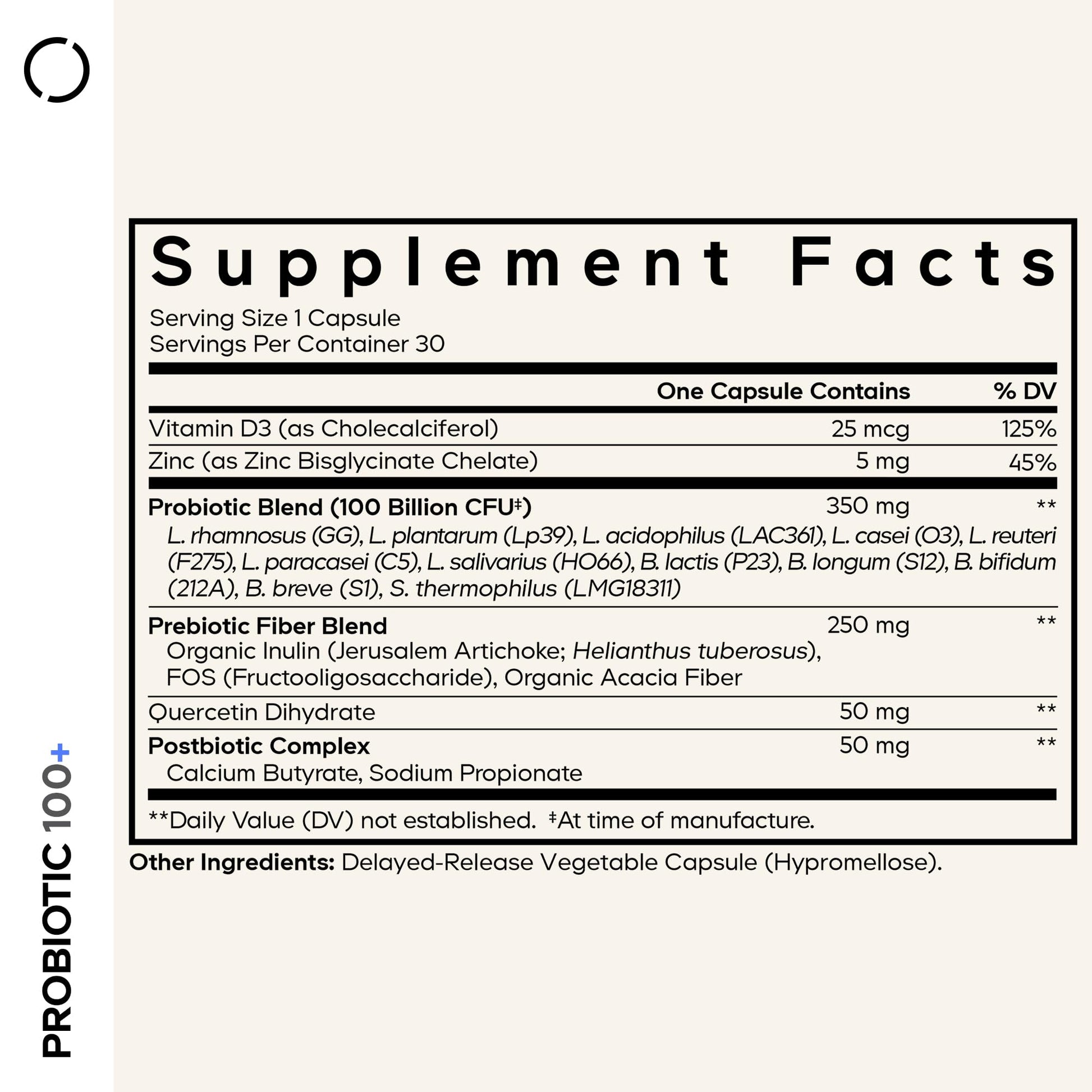 Codeage Probiotic+ 100 Billion CFU Supplement - 12-Strain Probiotic Blend, Organic Prebiotic Fiber, Postbiotics, Vitamin D3, Zinc Bisglycinate, Quercetin - for Men & Women - Non-GMO- 30 Capsules Codeage buy supplements canada