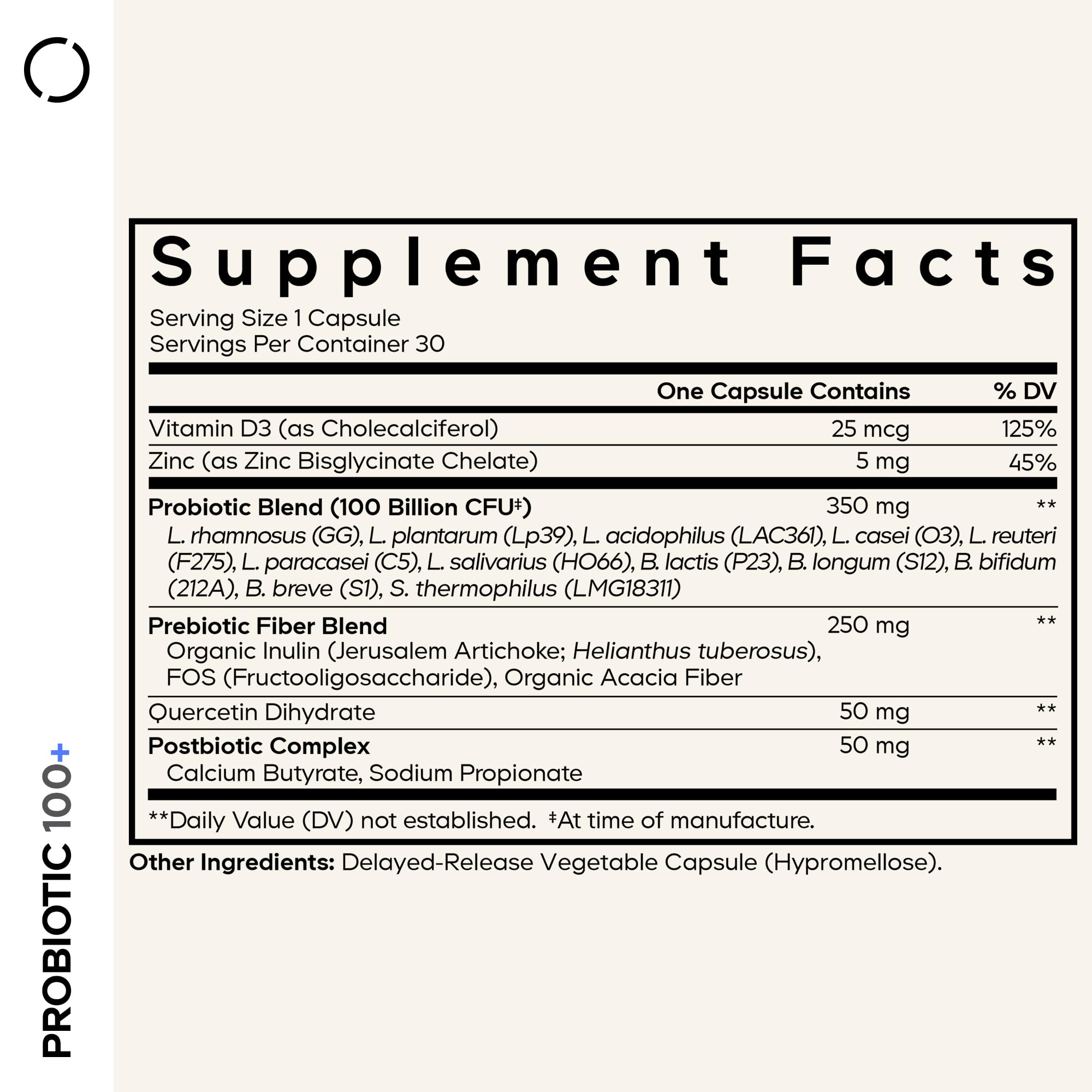 Codeage Probiotic+ 100 Billion CFU Supplement - 12-Strain Probiotic Blend, Organic Prebiotic Fiber, Postbiotics, Vitamin D3, Zinc Bisglycinate, Quercetin - for Men & Women - Non-GMO- 30 Capsules Codeage buy supplements canada