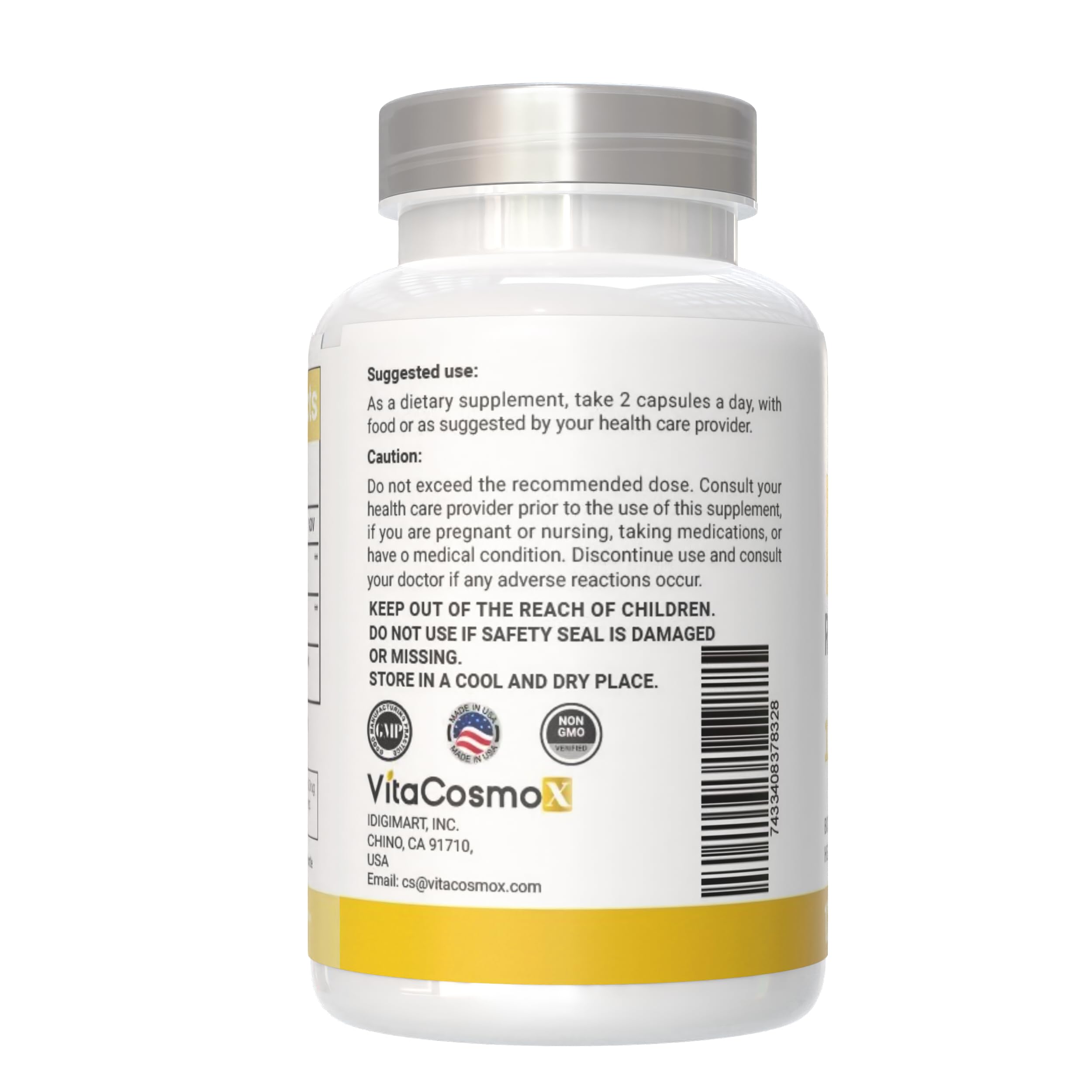VitaCosmoX NAD+ Supplement 1,200mg per Serving,120 Capsules (Nicotinamide Adenine Dinucleotide) - 60 Servings, Gluten-Free, Vegan VitaCosmoX buy supplements canada