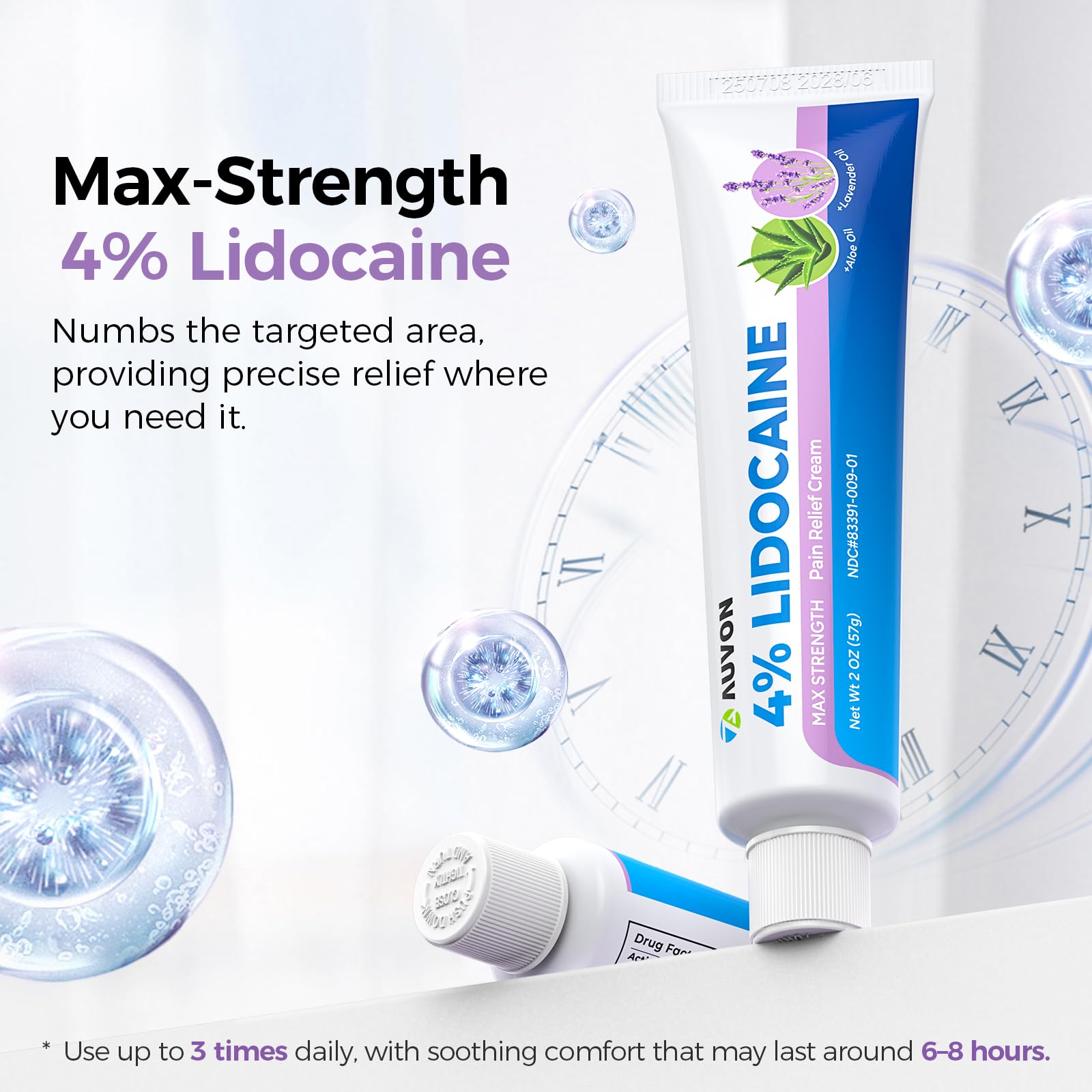 AUVON Max Strength Lidocaine Pain Relief Cream with Lavender & Aloe Vera, Numbing Cream for Minor Arthritis Pain, Soothing Muscle for Neck, Shoulder, Hip, Knee, Joint and Back Pain, 2 Oz, 2 Packs AUVON buy supplements canada