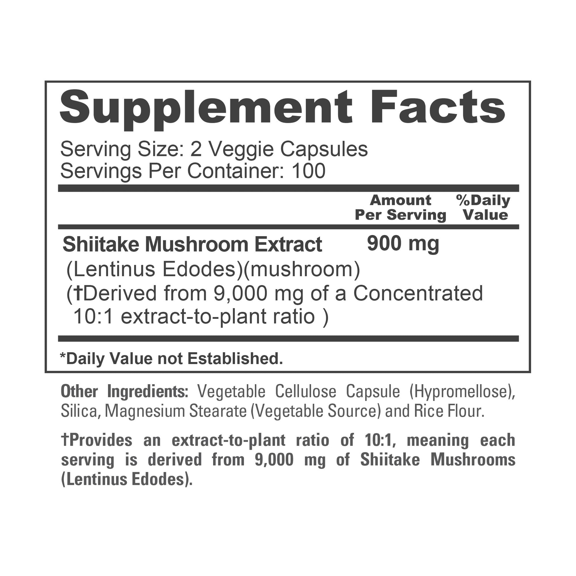 NusaPure Shiitake Mushroom 10:1 Extract, 900 mg Equivalent to 9000mg 200 Veggie Capsules (Non-GMO, Vegan) NusaPure buy supplements canada