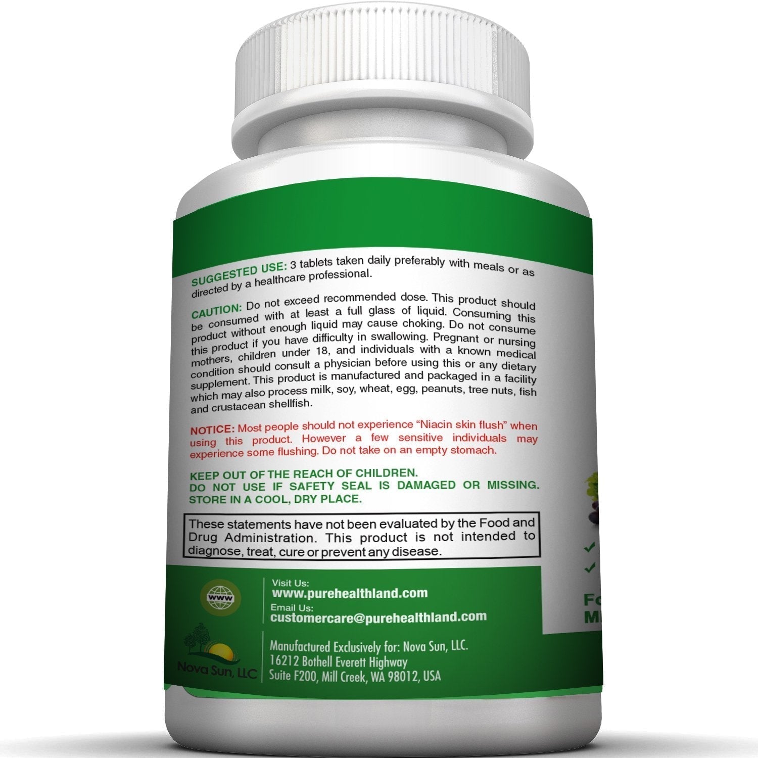Pure Heathland Non-GMO Super Daily Multivitamin for Adults – 42 Natural Fruits & Vegetables Blend with 21 Essential Vitamins & Minerals – Vegan Coating Tablets, 90 Count, Made in USA Pure Healthland buy supplements canada