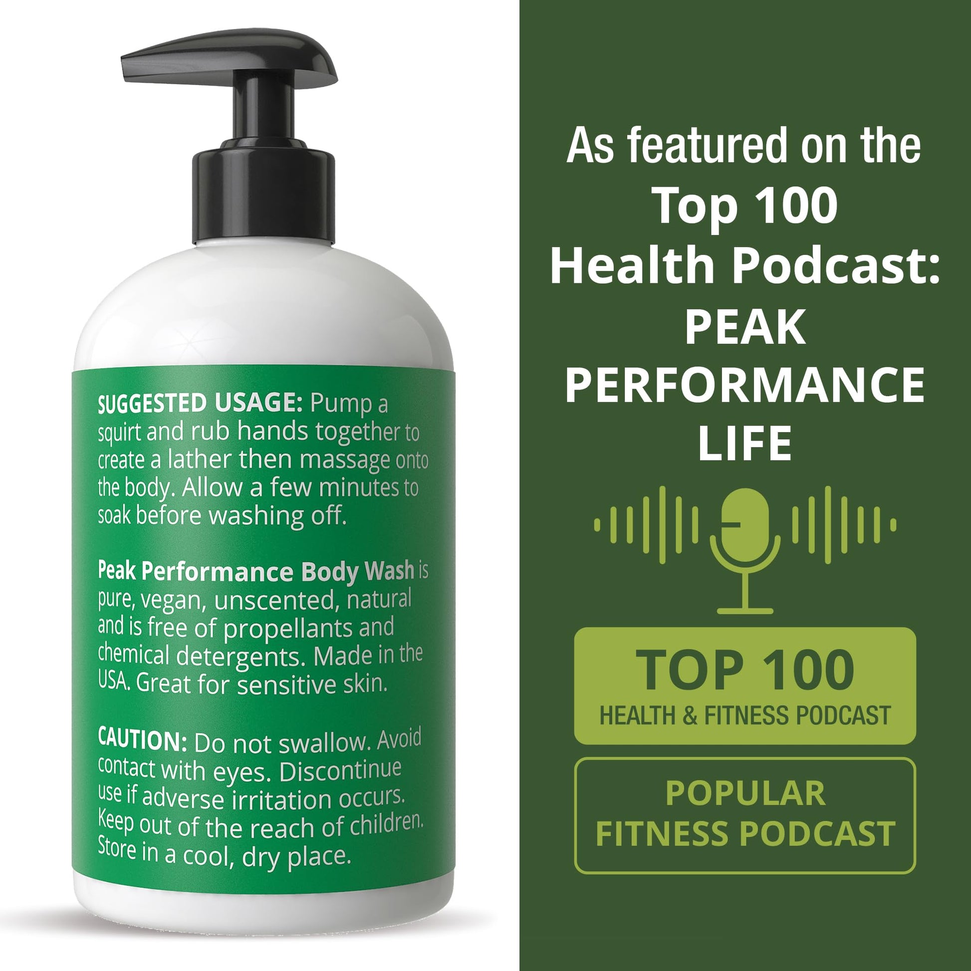 Ultra Pure Unscented Body Wash Made with Organic Ingredients Including Aloe Vera, Olive Oil, Jojoba, Coconut Oil, and Shea Butter. Great for Sensitive Skin. Natural Vegan Body Wash No Toxins Peak Performance buy supplements canada