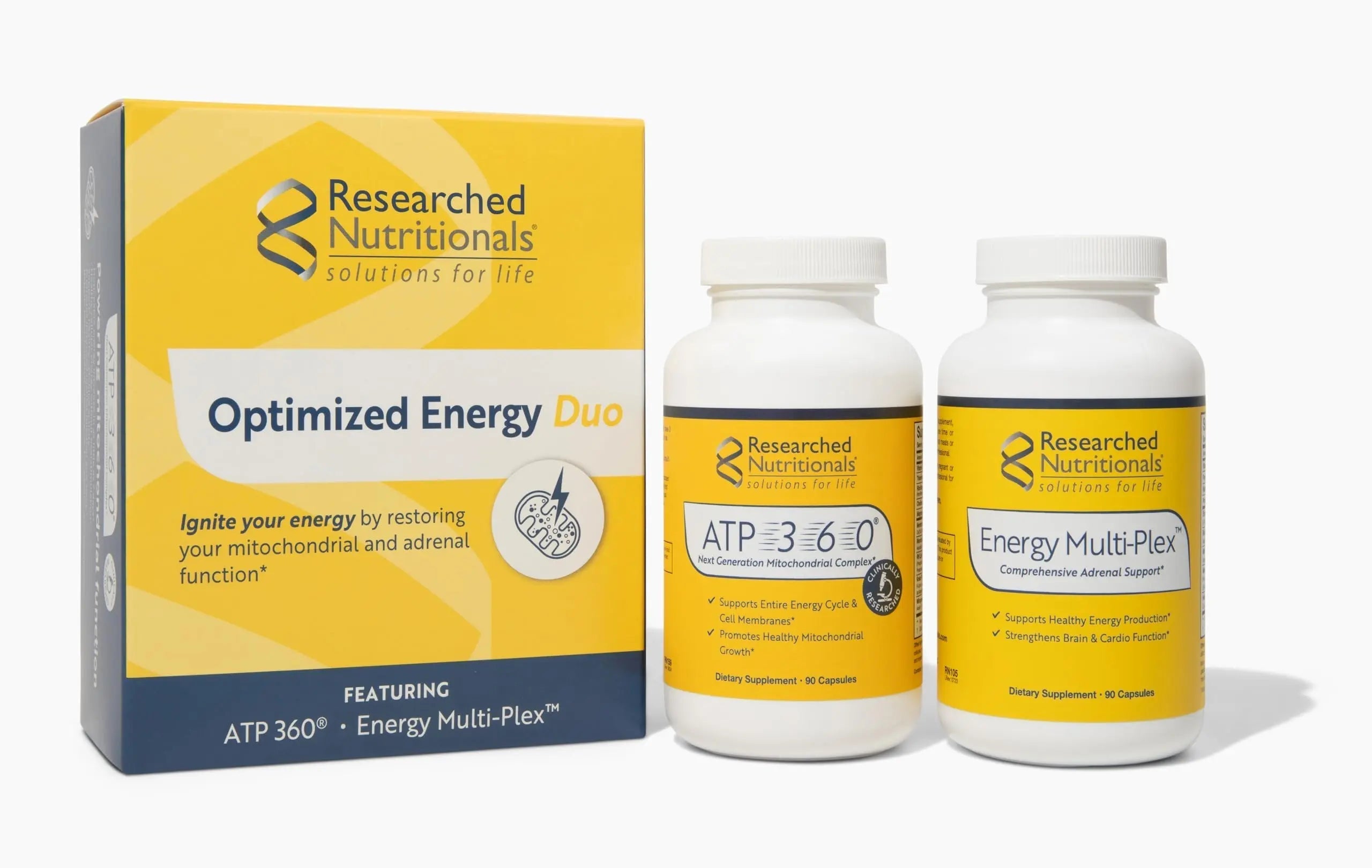 Researched Nutritionals Mens & Womens Vitamins - Optimized Energy Duo - Adrenal Support & Mitochondrial Supplements Researched Nutritionals buy supplements canada