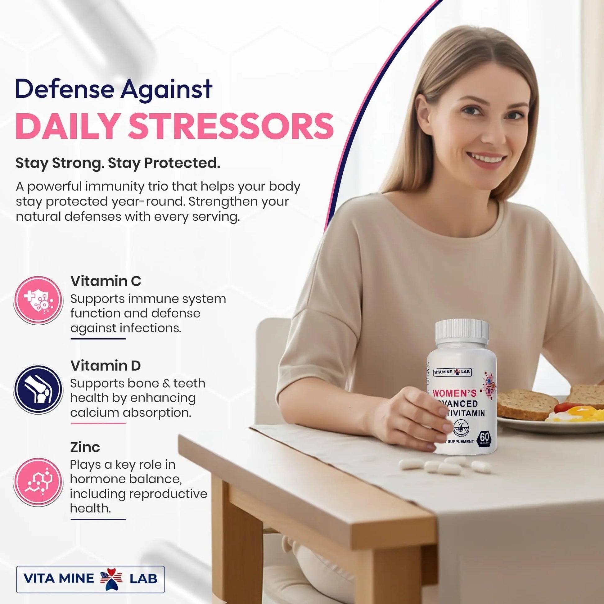 VITA MINE LAB Women's Advanced Multivitamin, Supports Energy, Immune Health & Overall Well-Being, Gluten-Free, Halal VITA MINE LAB buy supplements canada