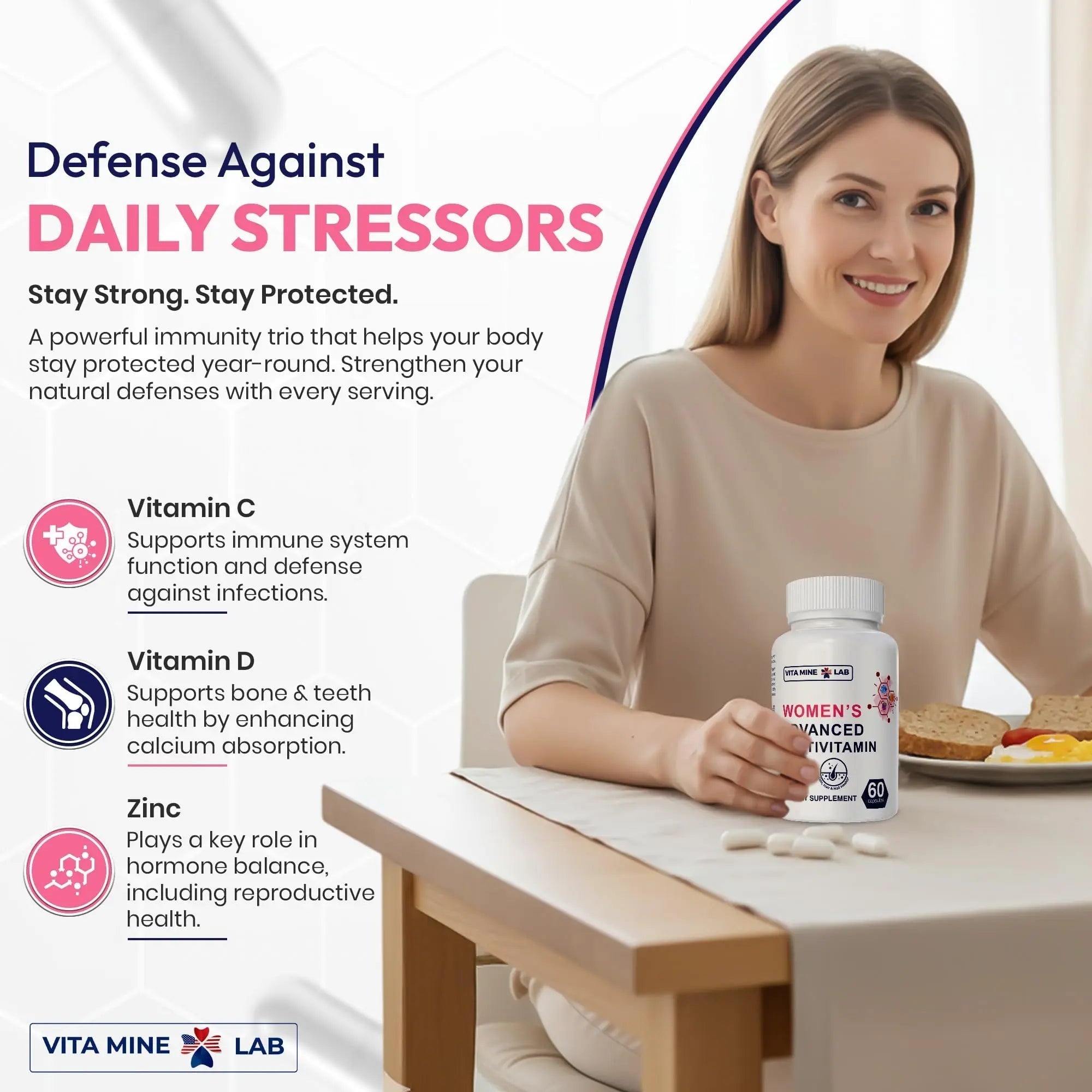 VITA MINE LAB Women's Advanced Multivitamin, Supports Energy, Immune Health & Overall Well-Being, Gluten-Free, Halal VITA MINE LAB buy supplements canada