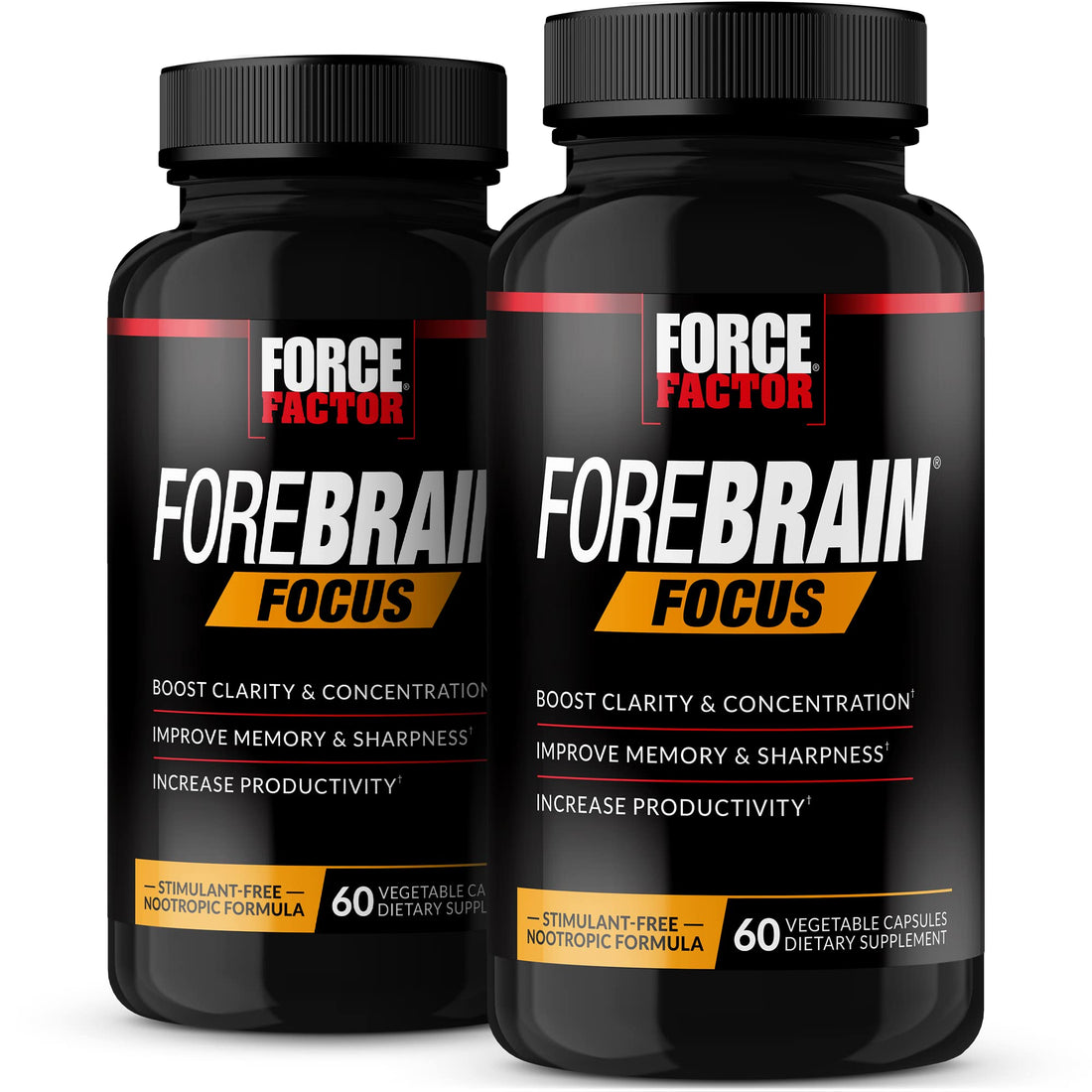 Forebrain Focus Brain Booster, Brain Supplement to Boost Clarity & Concentration, Improve Memory & Sharpness & Productivity, Nootropic Brain Support Supplement, Force Factor, 120 Capsules, Black Force Factor buy supplements canada