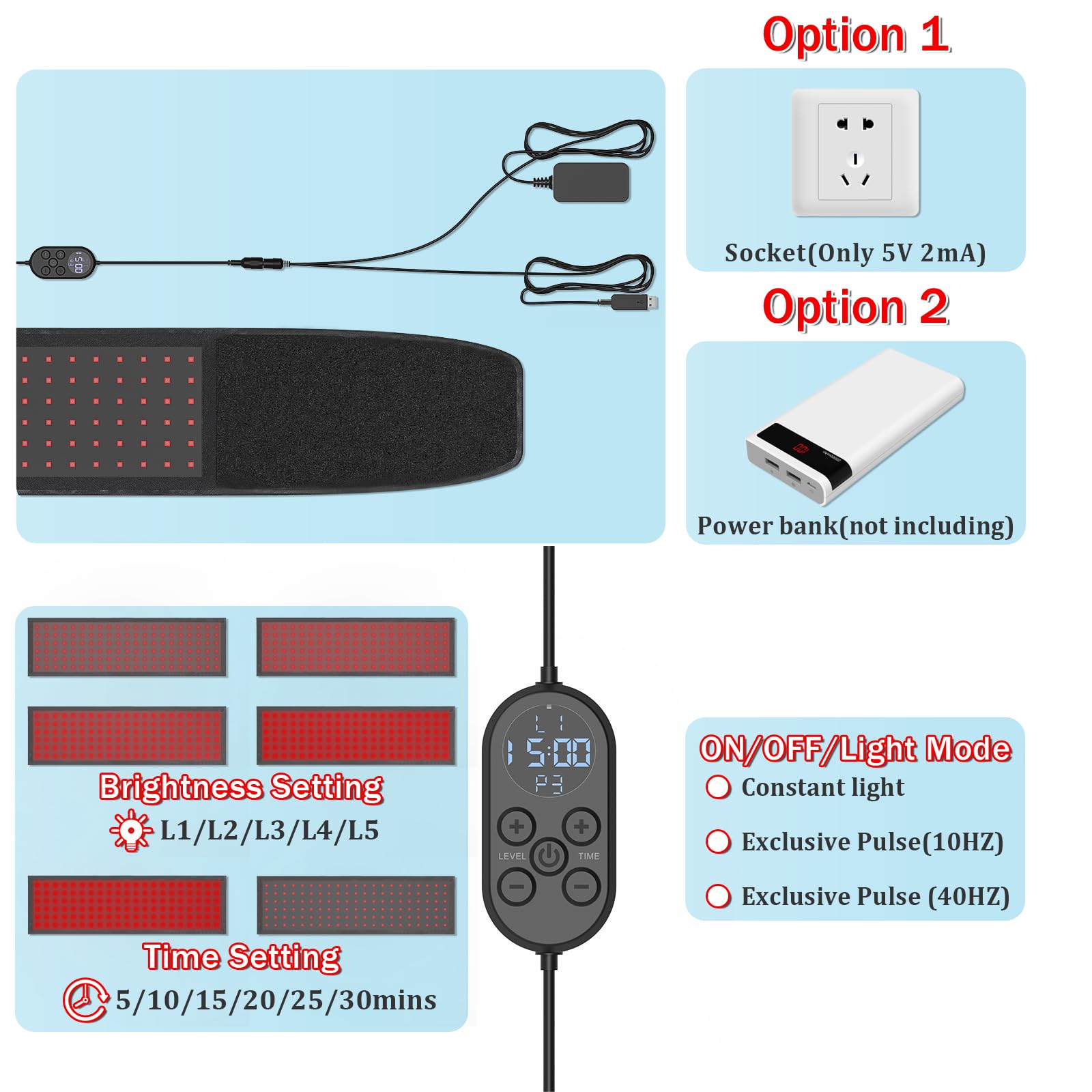Red Light Therapy Belt Near-Infrared-Light Therapy Wrap for Body Wearable Large Pad Aptoyu buy supplements canada