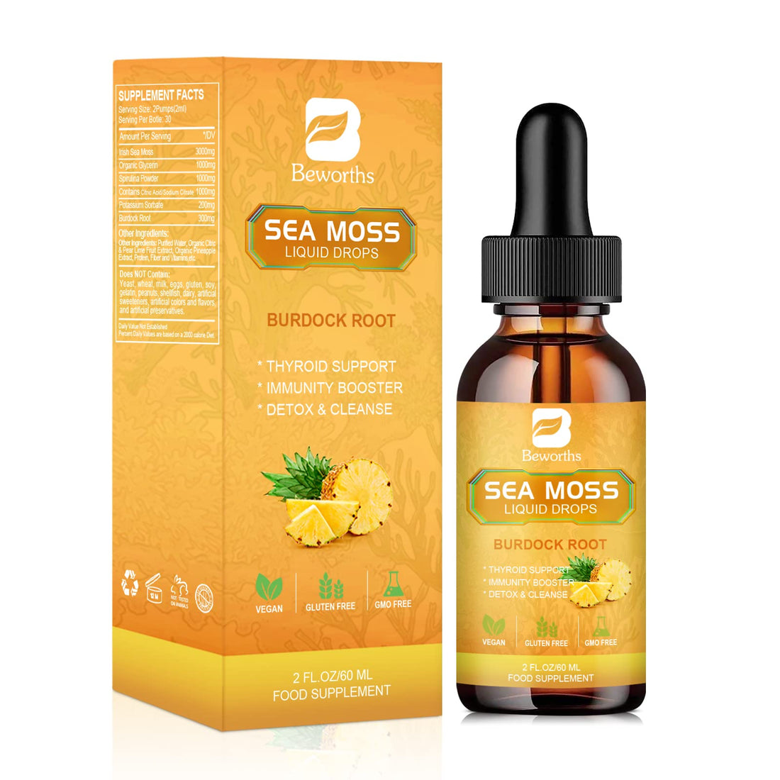 B BEWORTHS Sea Moss Liquid Drops - Organic Irish Sea Moss Gel with Burdock Root B BEWORTHS buy supplements canada