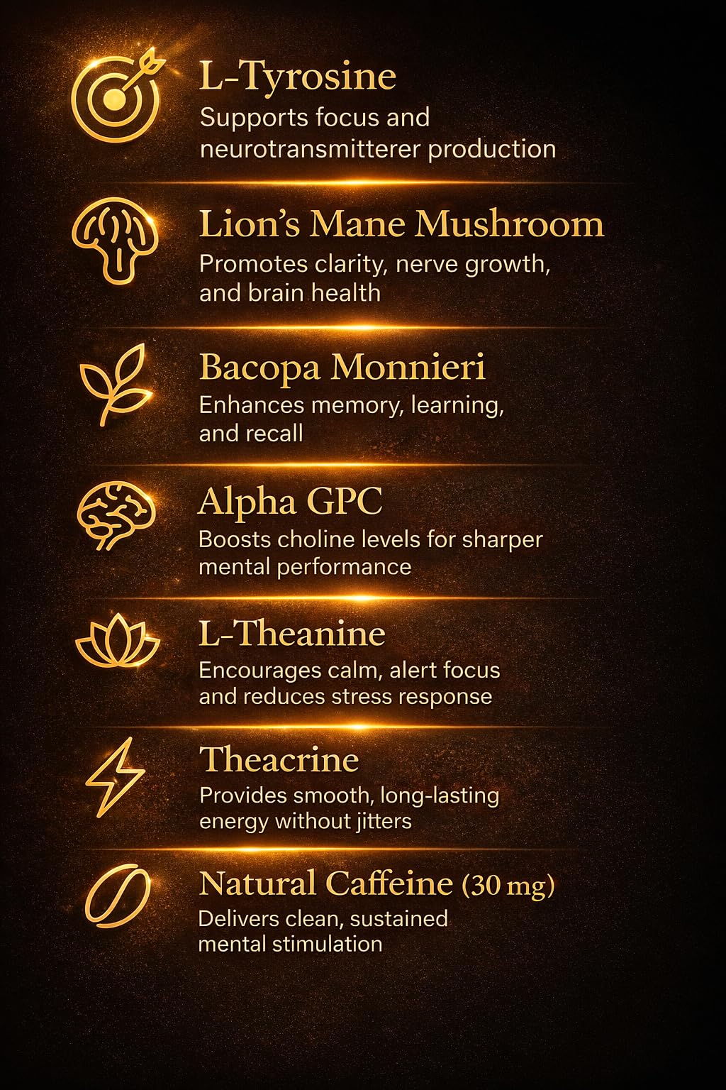 AURUM BOTANICA Best Brain Supplement for Memory and Focus - L-Theanine, Lion's Main, Vitamin B6, B12, D3, Folate, L-Tyrosine, Bacopa Monnieri, Alpha GPC, Theacrine, 30mg of Natural Caffeine (60 Count) AURUM BOTANICA buy supplements canada