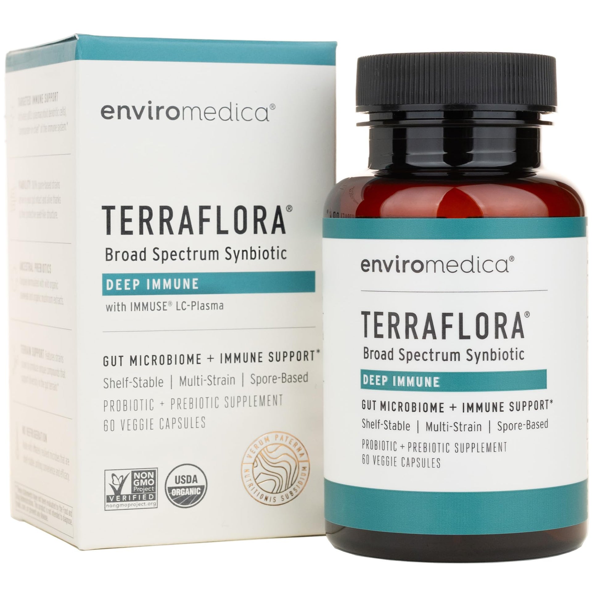 Terraflora Deep Immune Synbiotic- SBO Probiotic and Prebiotic, Immune Support, Gut Health, Soil Based Spore Pre and Probiotics for Women and Men, LC-Plasma, Bacillus Coagulans, Subtilis, 60 Capsules Enviromedica buy supplements canada