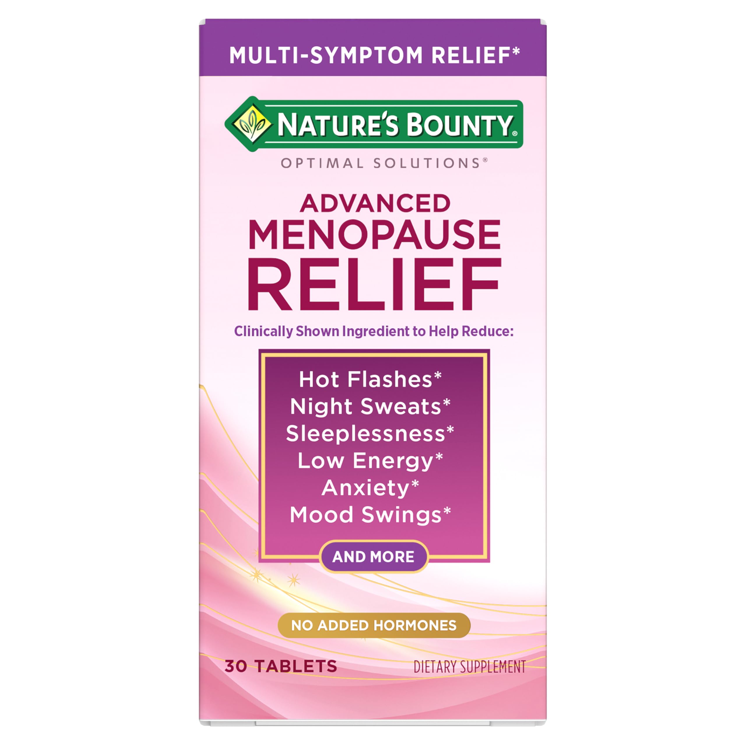 Nature’s Bounty Optimal Solutions Advanced Menopause Relief, Menopause Supplement for Women featuring Siberian Rhubarb, Hotflash Relief, No added Hormones, Drug-Free, 30 Tablets, 30 Total Servings Nature's Bounty buy supplements canada