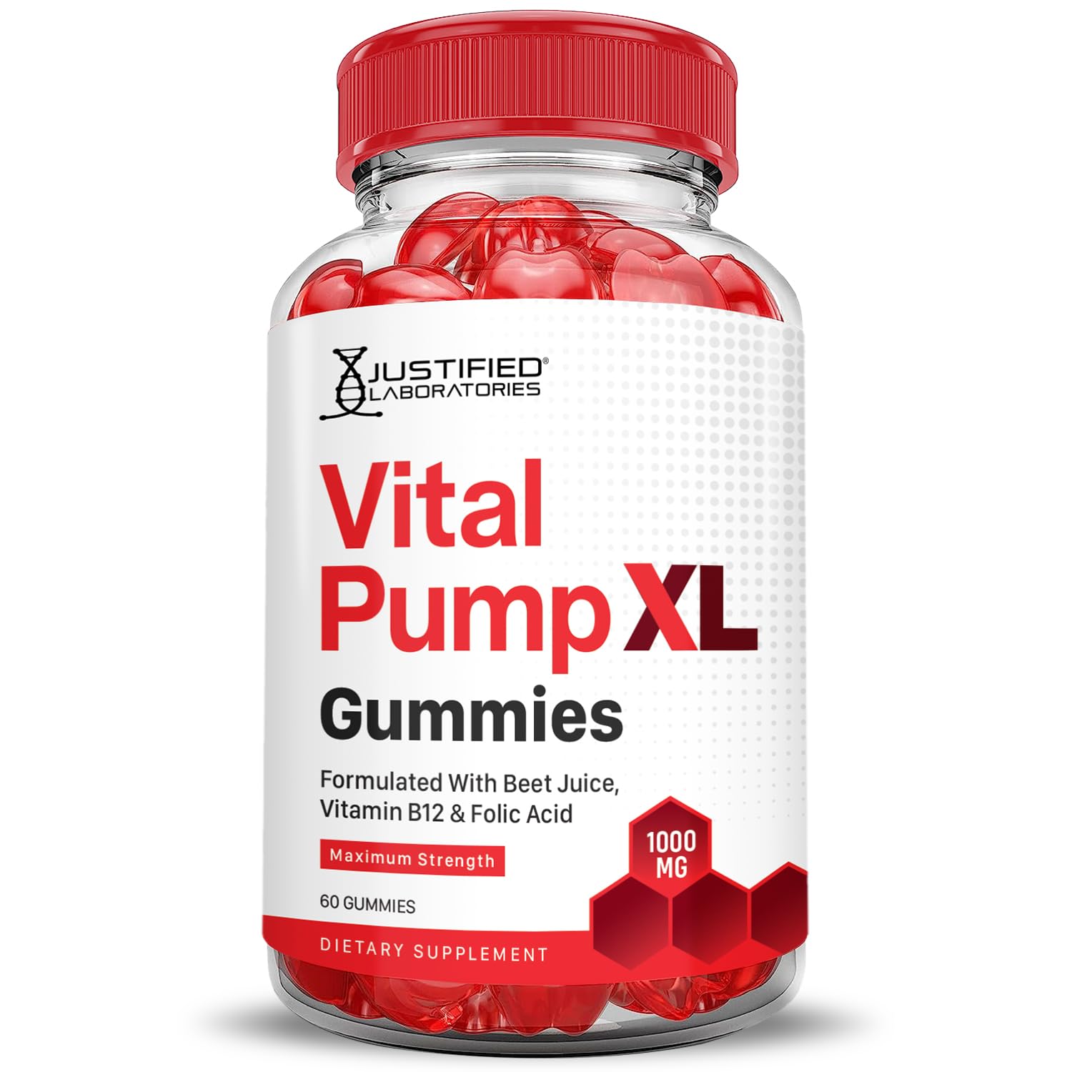 Justified Laboratories (3 Pack) Vital Pump XL Performance Gummies 1000MG Advanced Formula Vital PumpXL Formulated with Beet Juice ACV Pomegranate Beet Powder B12 Vegan Non GMO 180 Gummys Justified Laboratories buy supplements canada