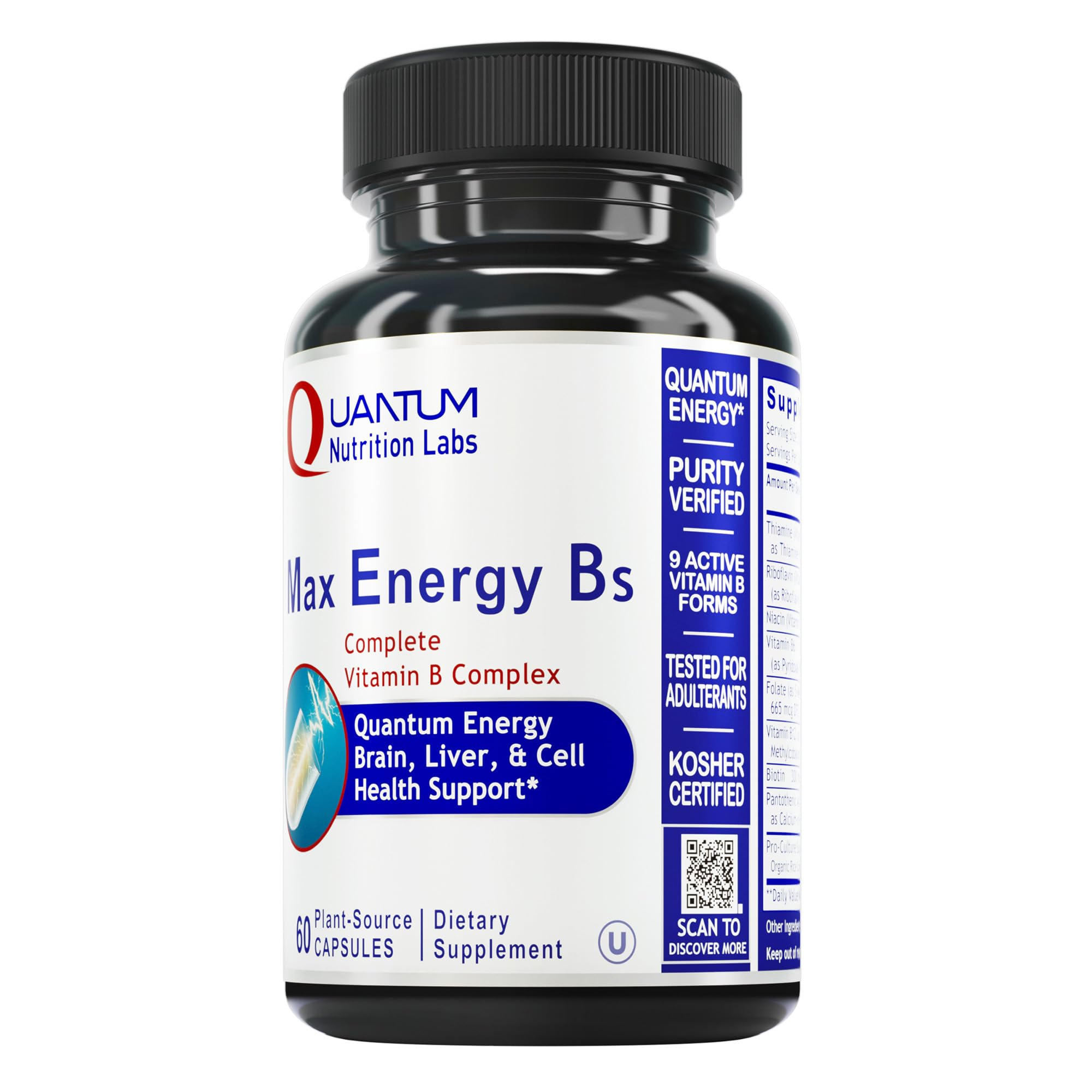 Quantum Nutrition Labs Max Energy Bs - Vitamin B Complex, Methylated B Complex Vitamins with Vitamin B1, B6, B12, Thiamin, Folate and Biotin Quantum Nutrition buy supplements canada