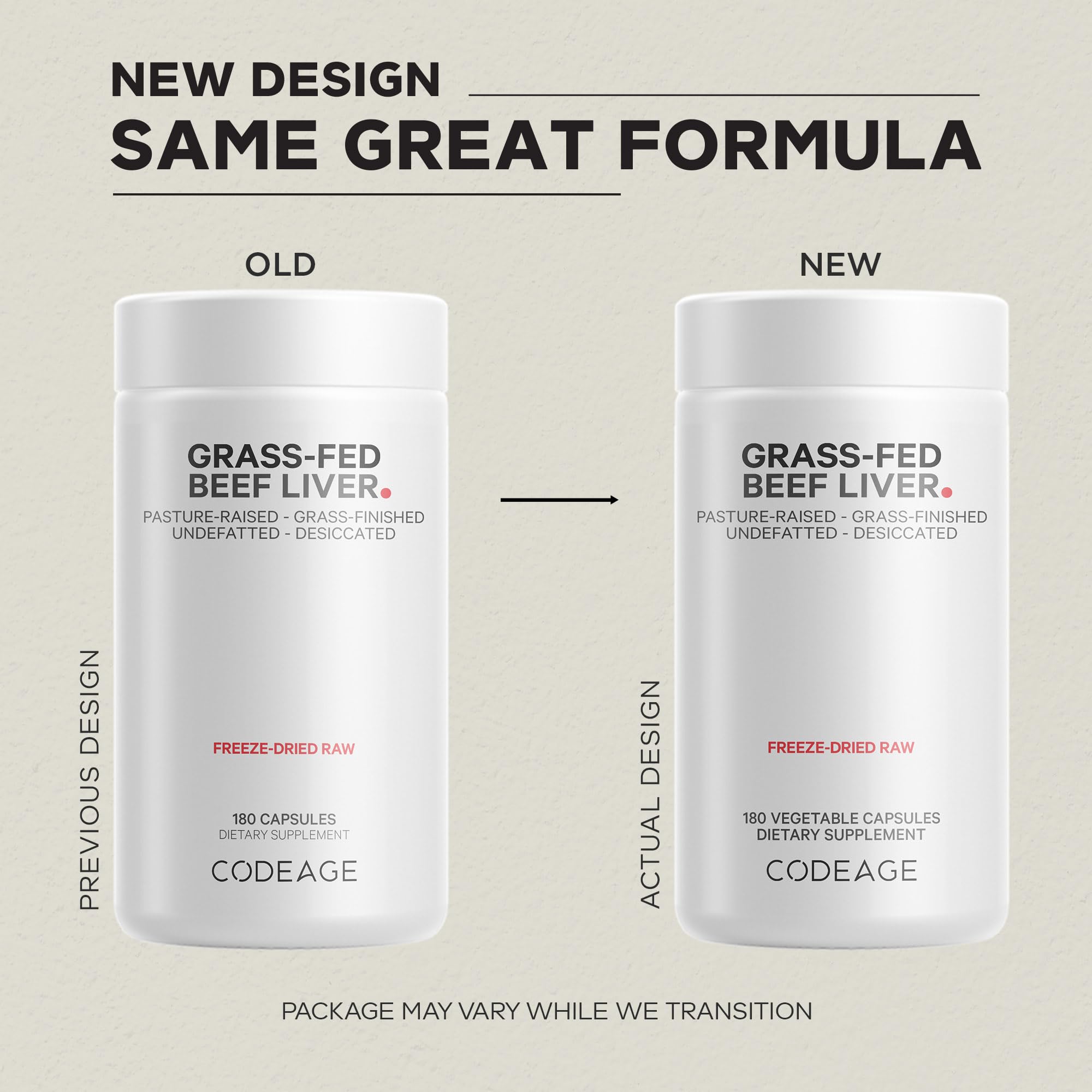 Codeage Grass Fed Beef Liver Supplement Superfood, Freeze Dried, Non-Defatted, Desiccated Glandulars Bovine Pills, Pasture Raised Beef Vitamins, Non-GMO Liver Meat, 180 Capsules Codeage buy supplements canada