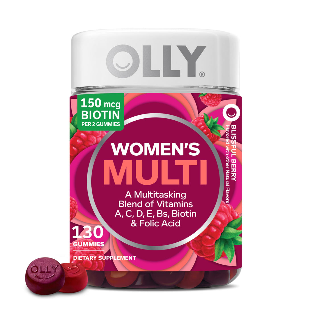 OLLY Women's Daily Multivitamin Gummy, Vitamins A, D, C, E, Biotin, Folic Acid, Adult Chewable Vitamin OLLY buy supplements canada