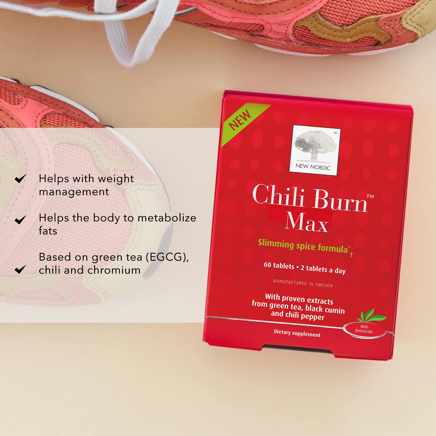 New Nordic Chili Burn Max, Natural Slimming & Weight Loss Formula Supplement, 60 Count (Pack of 1) NEW NORDIC buy supplements canada