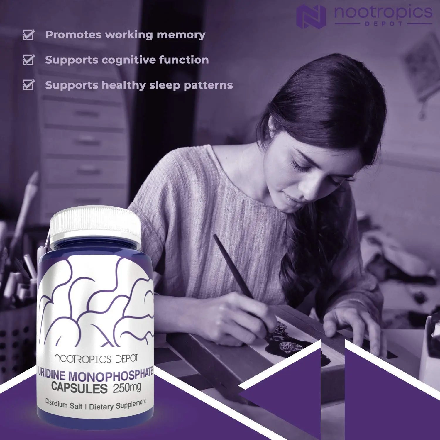 Nootropics Depot Uridine Monophosphate Capsules | Disodium Salt (60 Count) Cognitive Enhancer* | Nootropic | Choline Precursor Nootropics Depot buy supplements canada