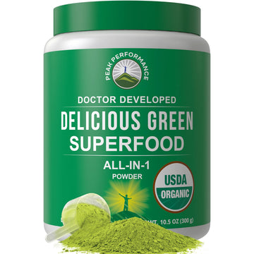 Peak Performance Organic Greens Superfood Powder. Best Tasting Super Greens Powder with 25+ Organic Ingredients for Max Energy and Athletic Performance. Vegan Keto Green Juice Daily Drink Peak Performance buy supplements canada
