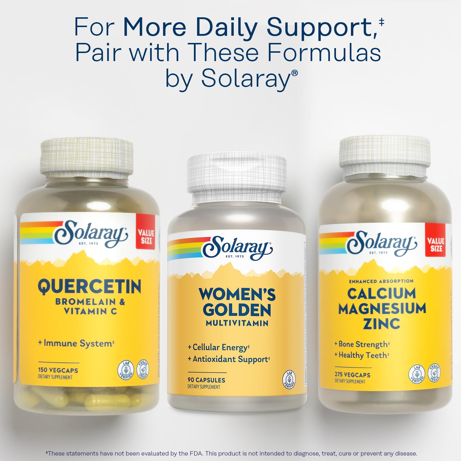 SOLARAY Women's Golden Multivitamin Supplement - Daily Wellness Vitamins for Women, Nutrient Rich, Cellular Energy Support Caps, Complex with Vitamins A, C, D, & E, Biotin, Calcium & More- 90 Capsules SOLARAY buy supplements canada